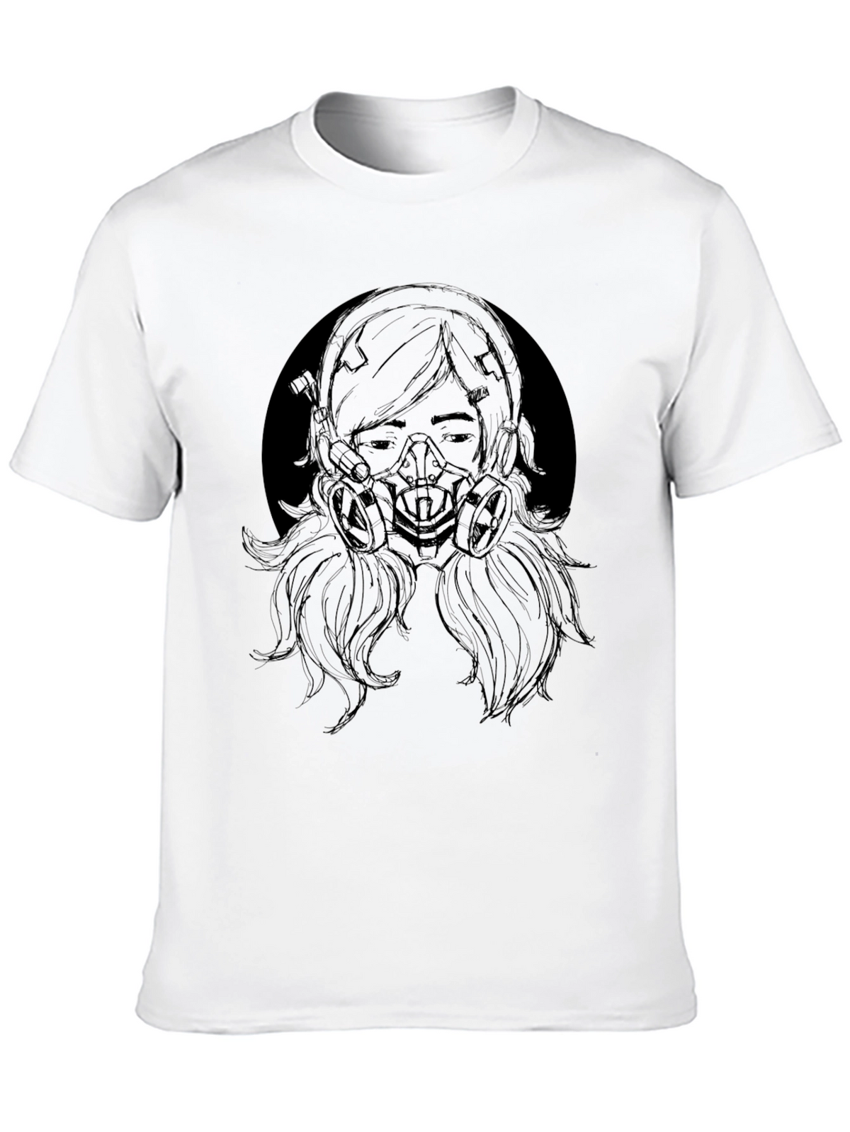 Gas Mask Girl Graphic Tee - Black T-Shirt