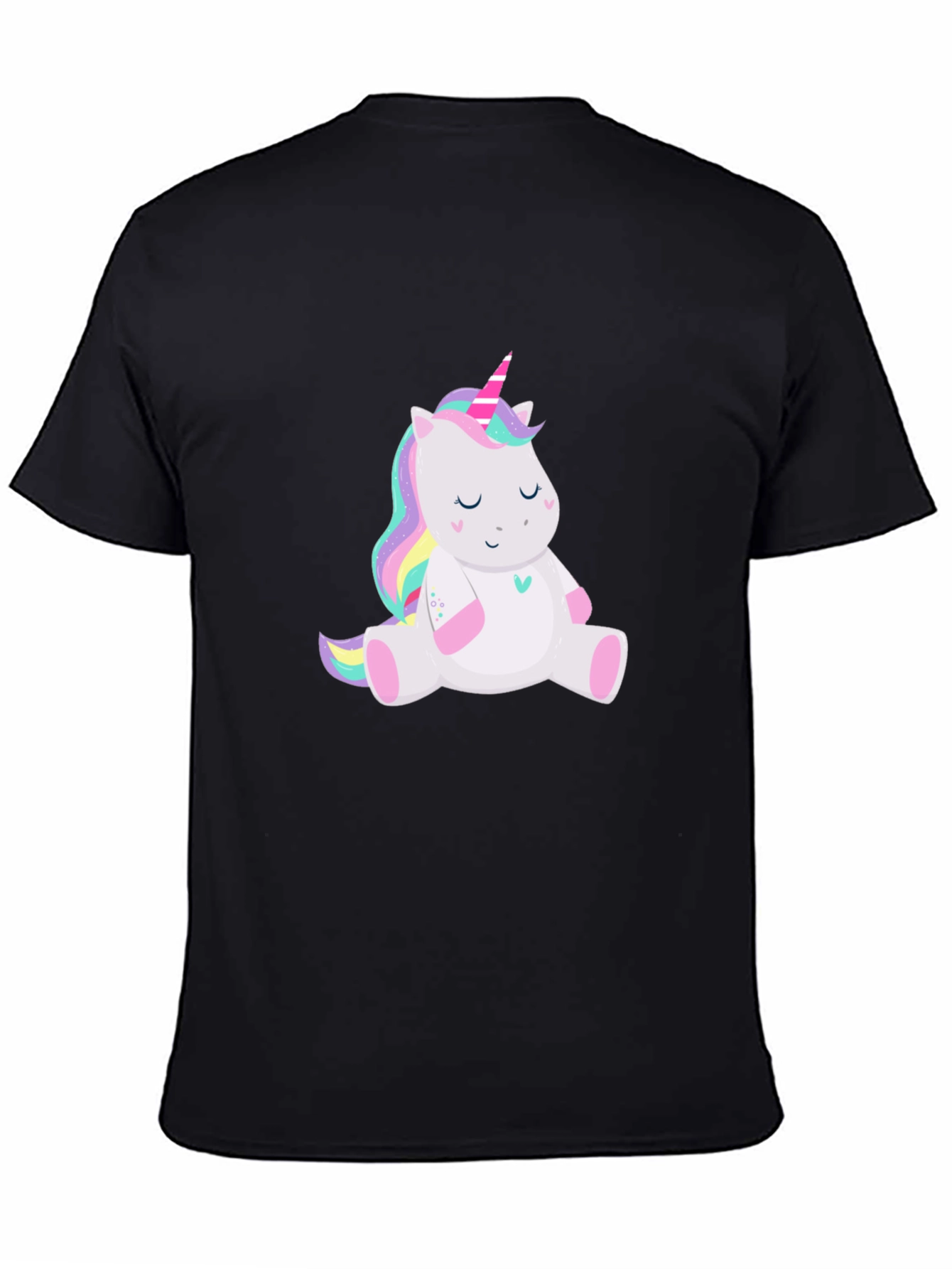 Cute Unicorn Graphic Black T-Shirt