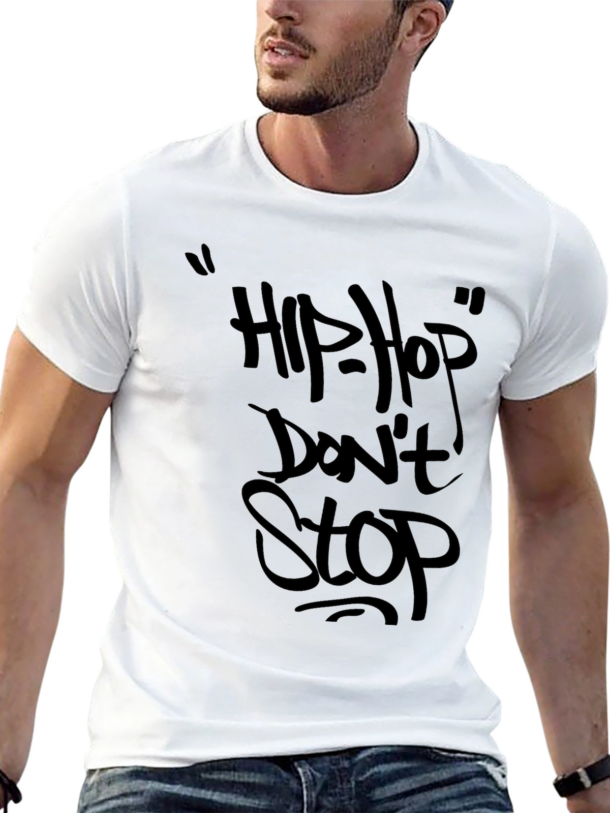 Hip Hop Dont Stop Black T-Shirt