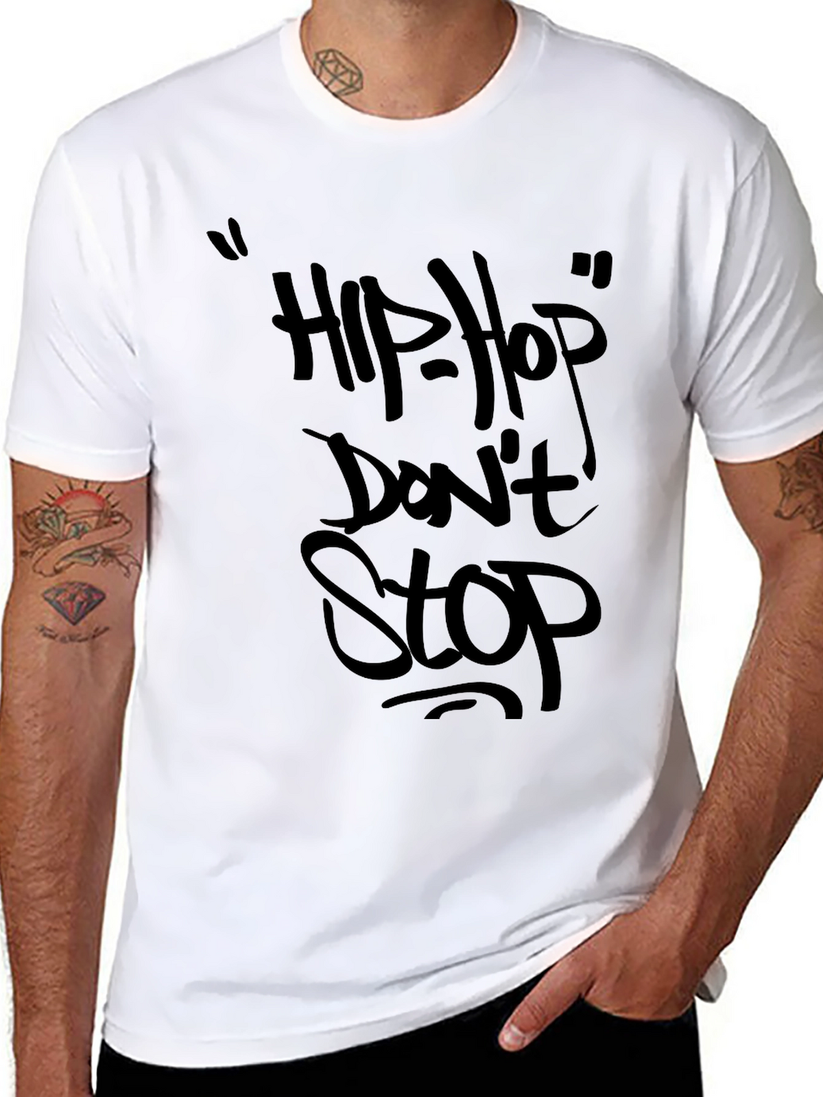 Hip Hop Dont Stop Black T-Shirt