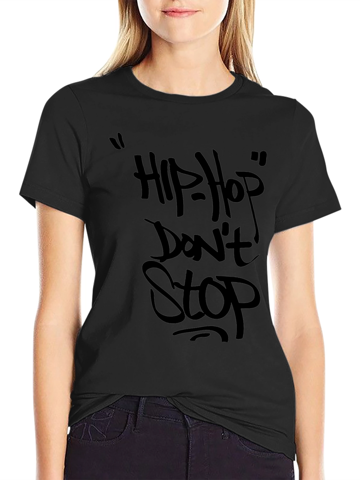 Hip Hop Dont Stop Black T-Shirt