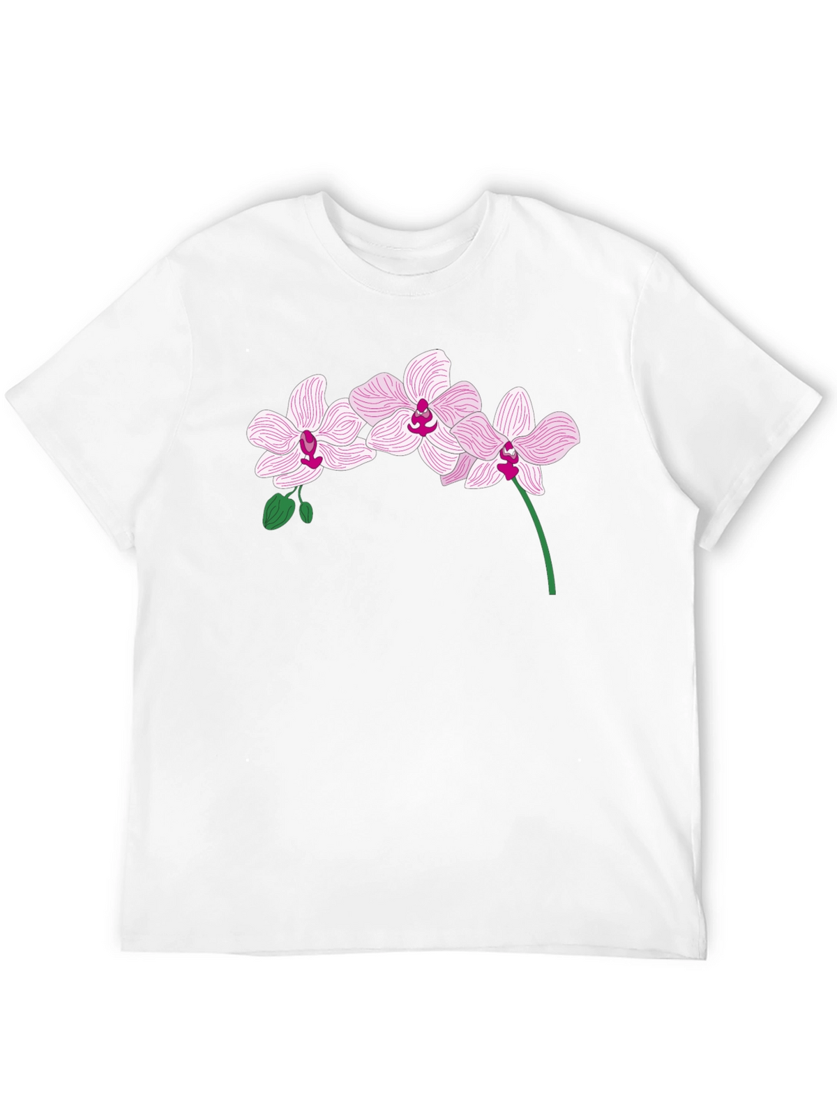 Orchid Flower Graphic T-Shirt - Black