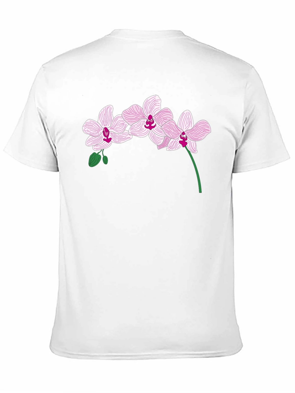 Orchid Flower Graphic T-Shirt - Black