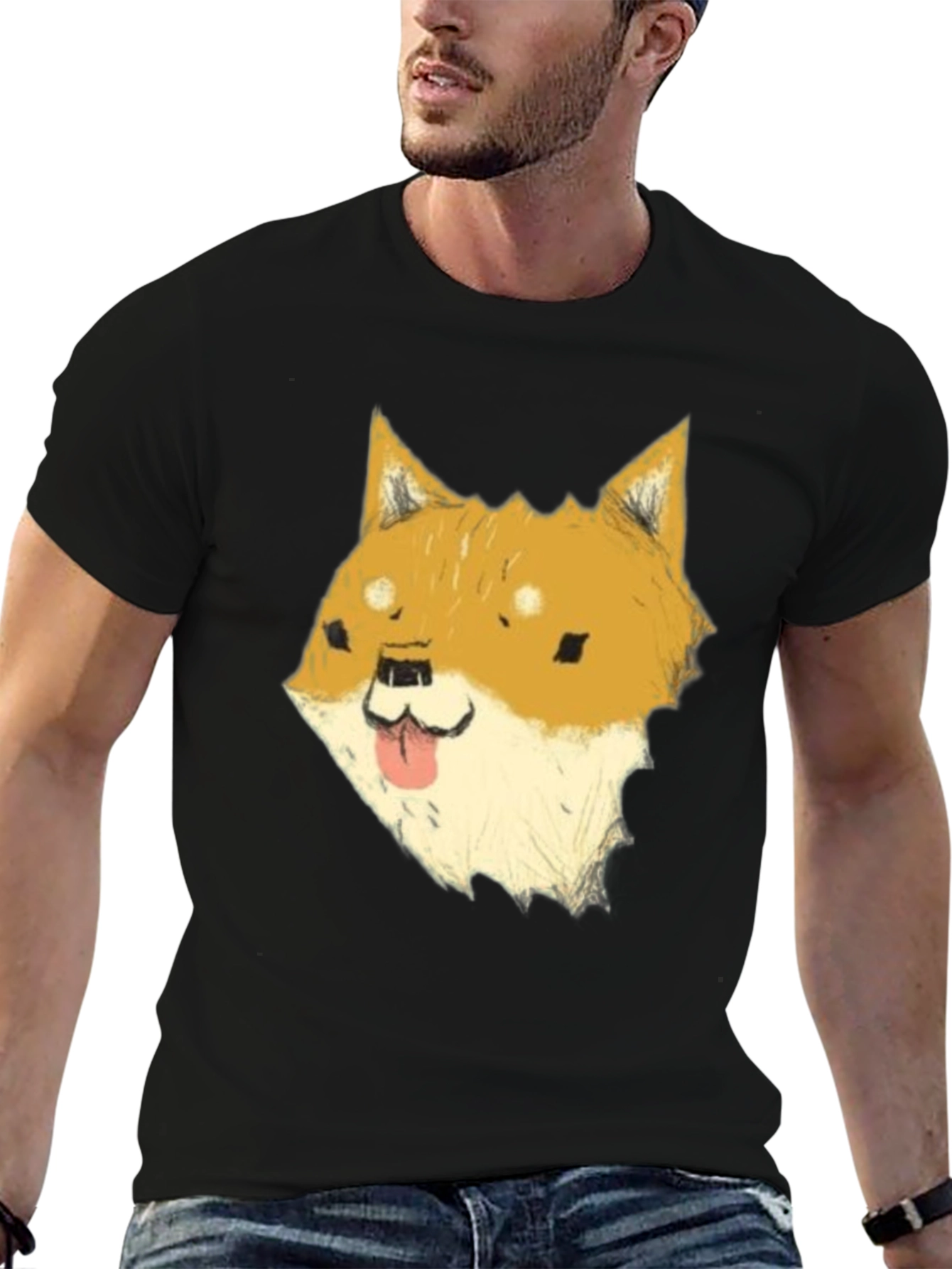 Dog Meme Graphic Tee - Black Cotton T-Shirt