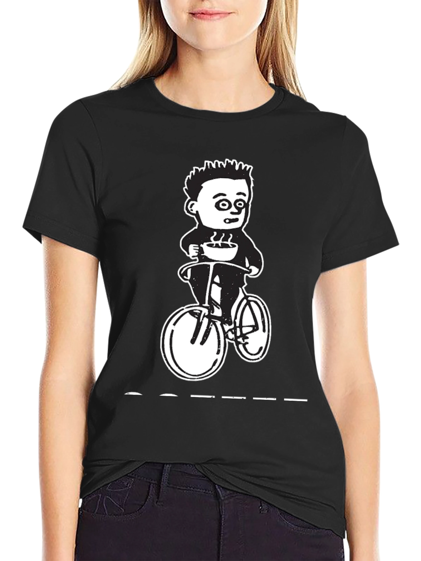 Coffee Ride Graphic Tee - Black Cotton T-Shirt