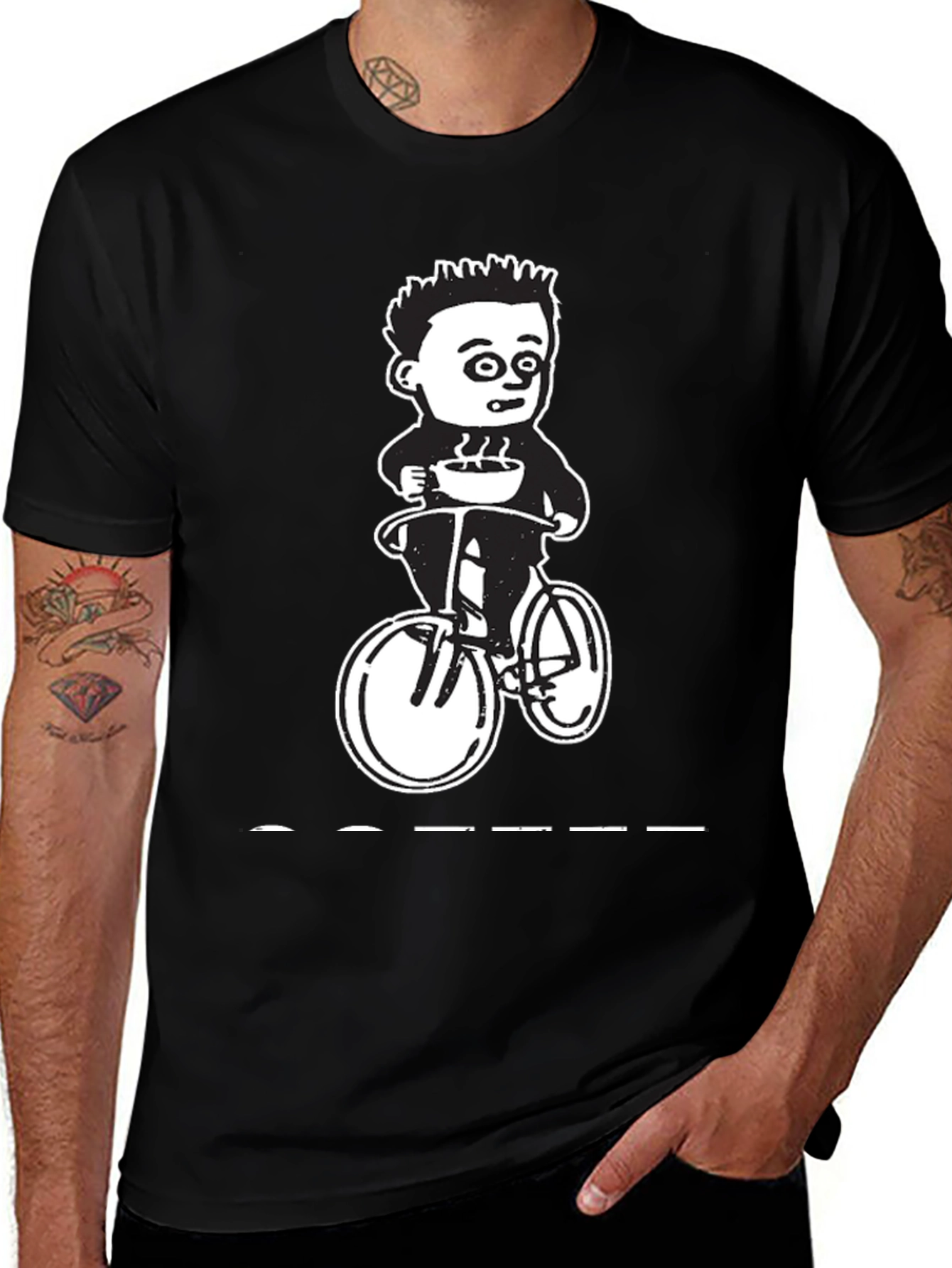 Coffee Ride Graphic Tee - Black Cotton T-Shirt