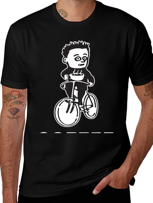Coffee Ride Graphic Tee - Black Cotton T-Shirt