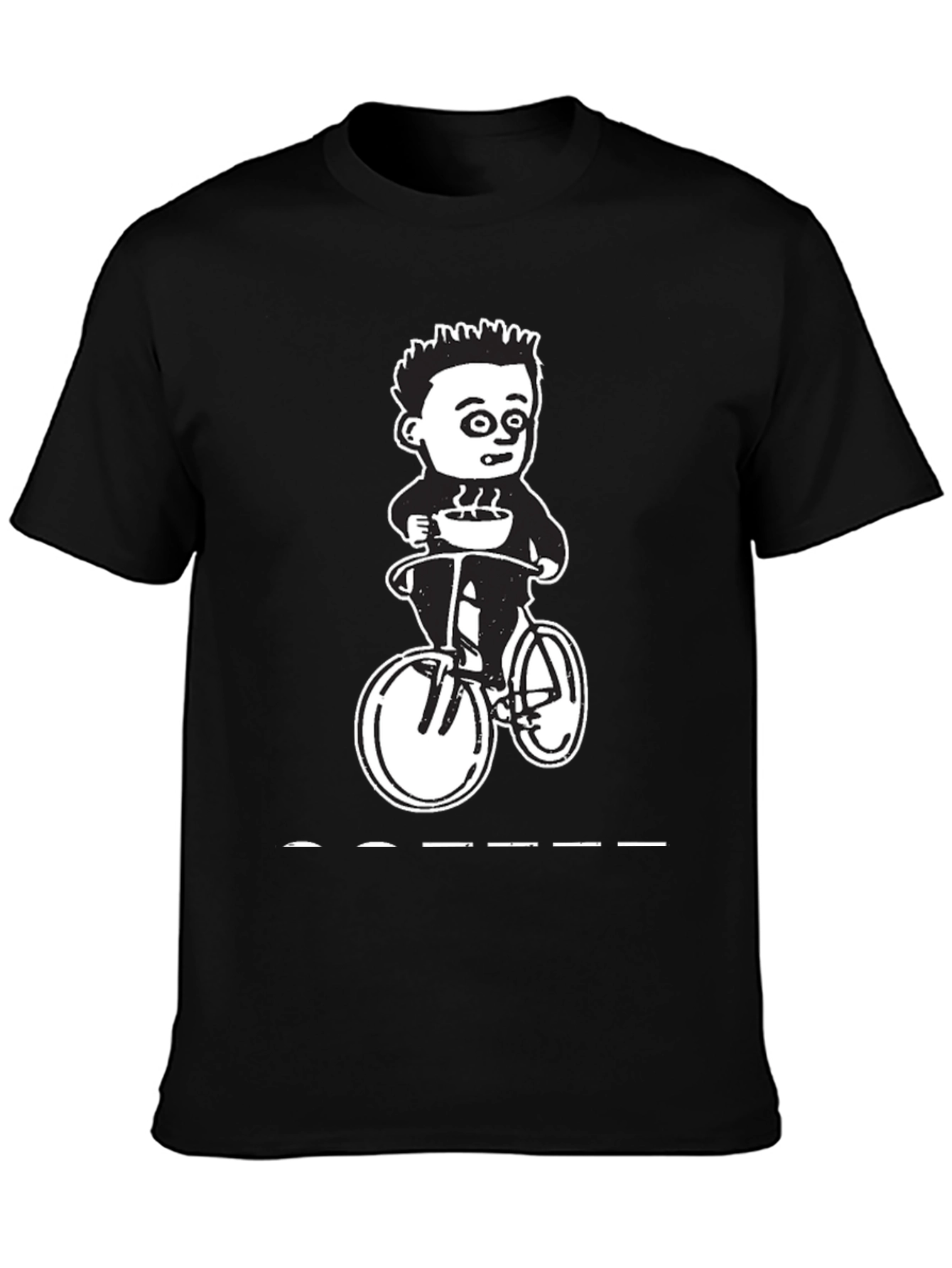 Coffee Ride Graphic Tee - Black Cotton T-Shirt