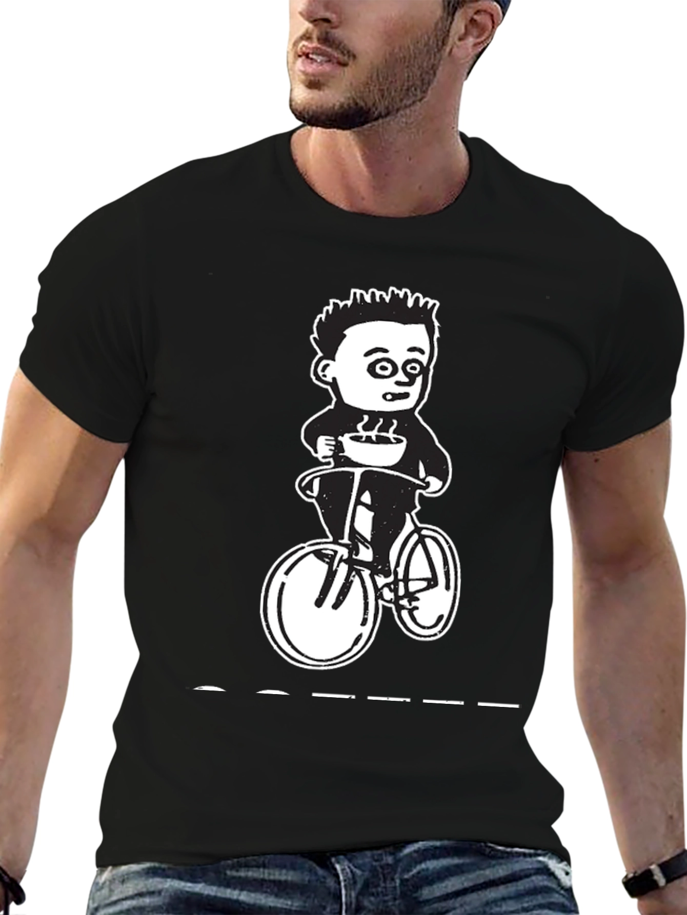 Coffee Ride Graphic Tee - Black Cotton T-Shirt
