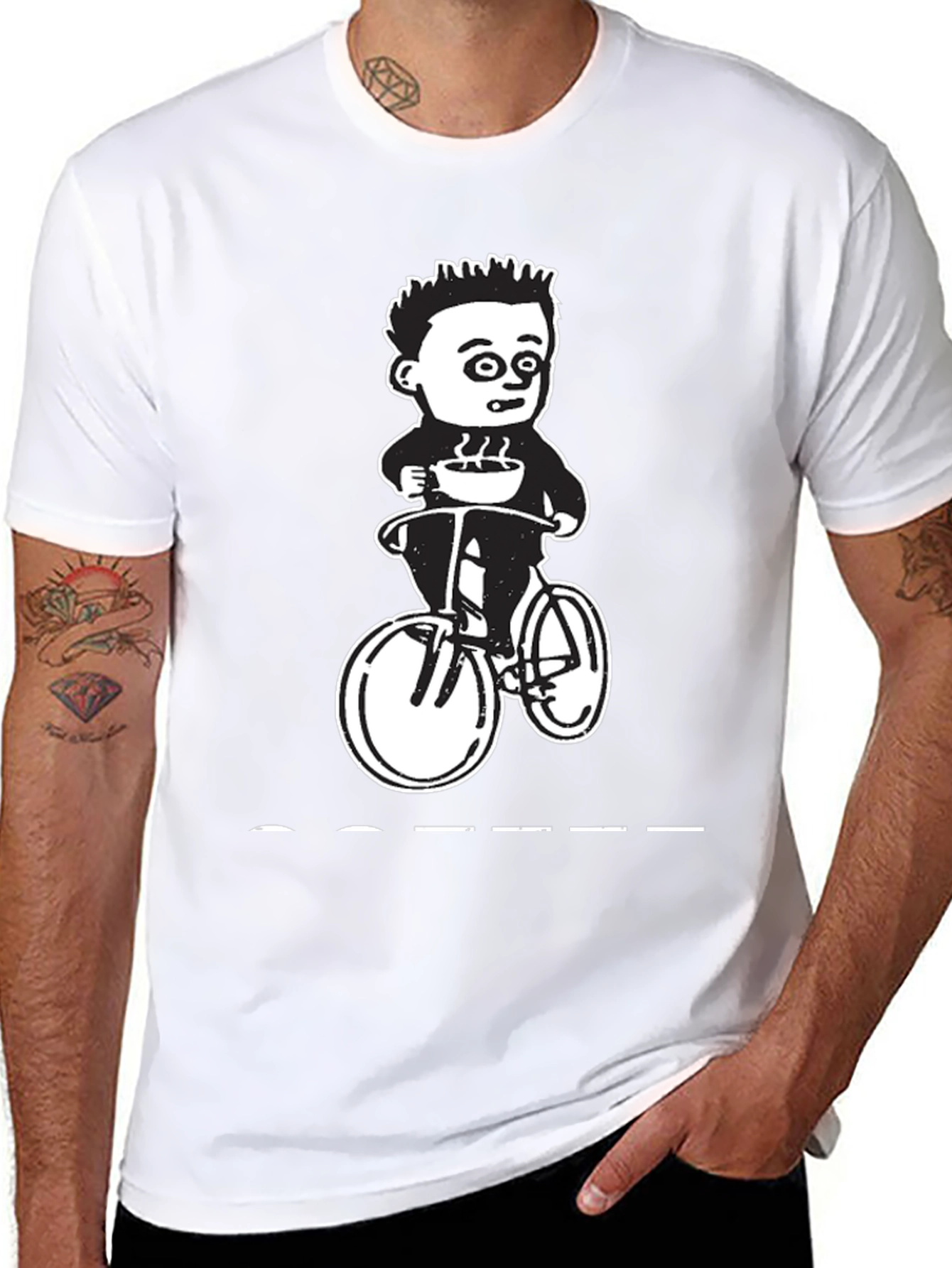 Coffee Ride Graphic Tee - Black Cotton T-Shirt