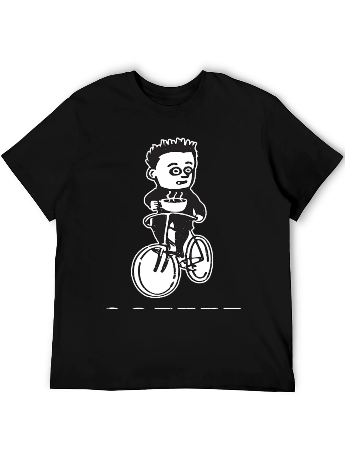 Coffee Ride Graphic Tee - Black Cotton T-Shirt