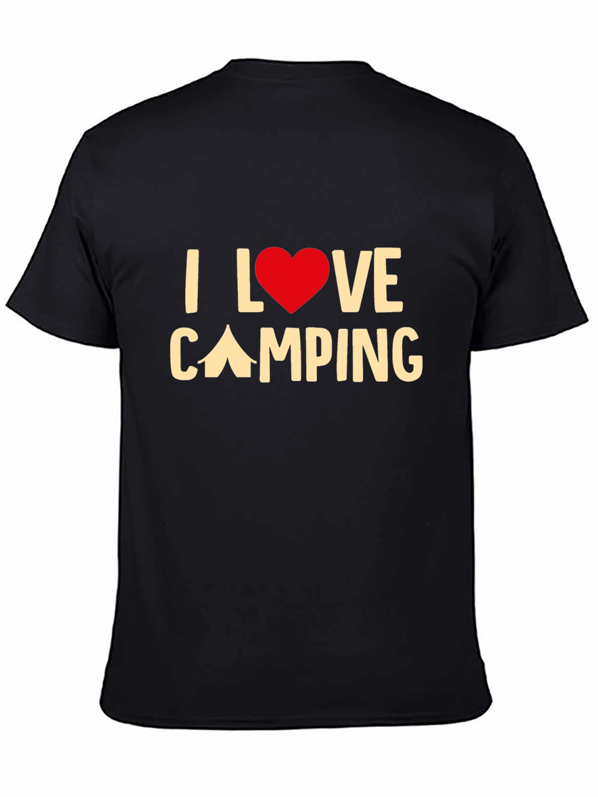 I Love Camping Graphic Tee - Black Cotton T-Shirt