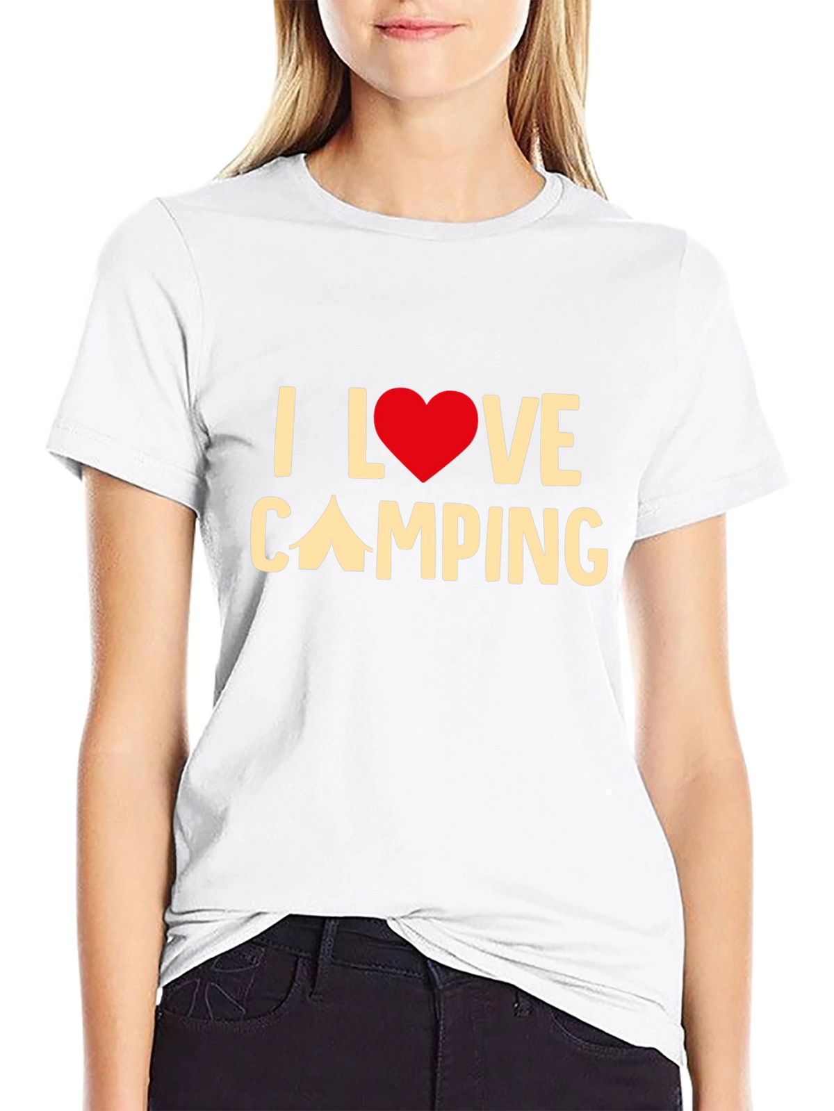 I Love Camping Graphic Tee - Black Cotton T-Shirt