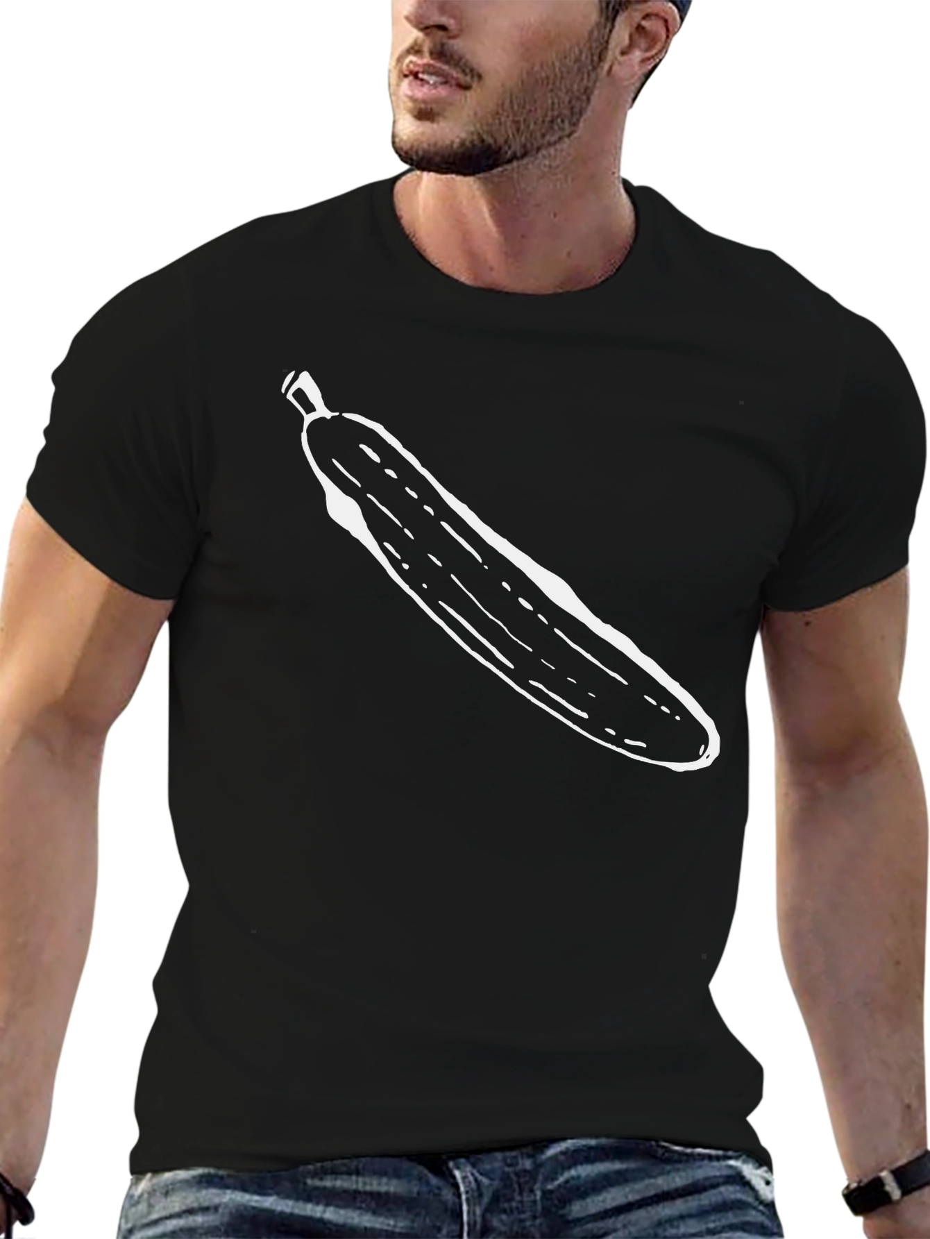 Funny Pickle Graphic Tee - Black Cotton T-Shirt