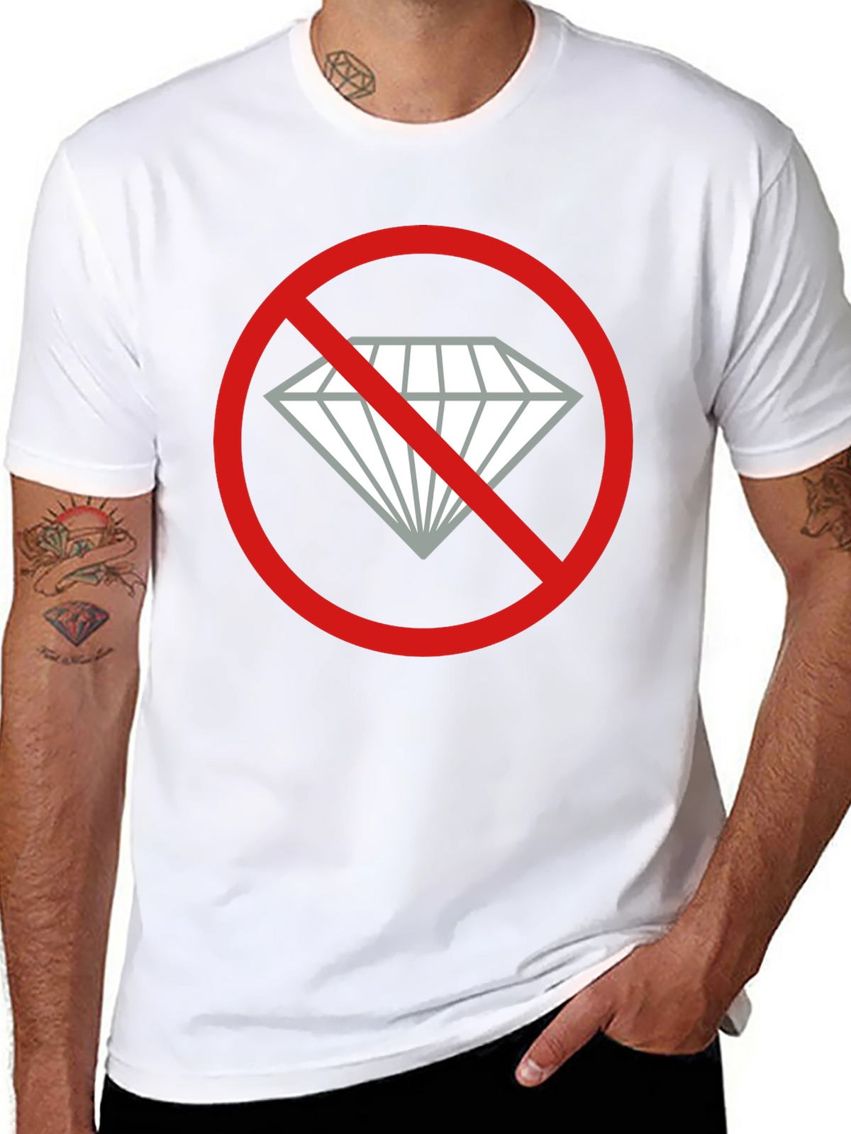 No Diamonds Graphic Tee - Black Cotton T-Shirt