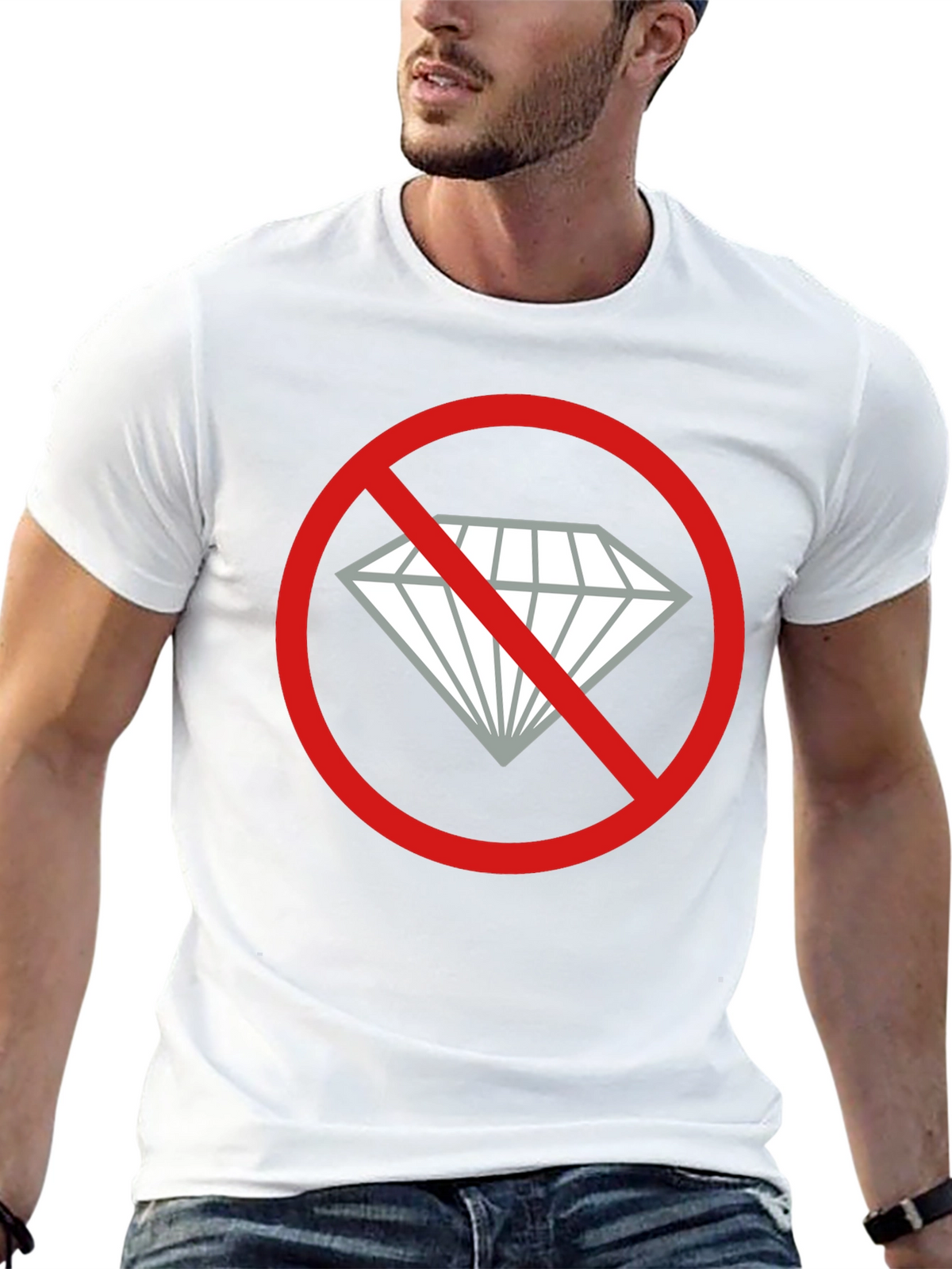 No Diamonds Graphic Tee - Black Cotton T-Shirt