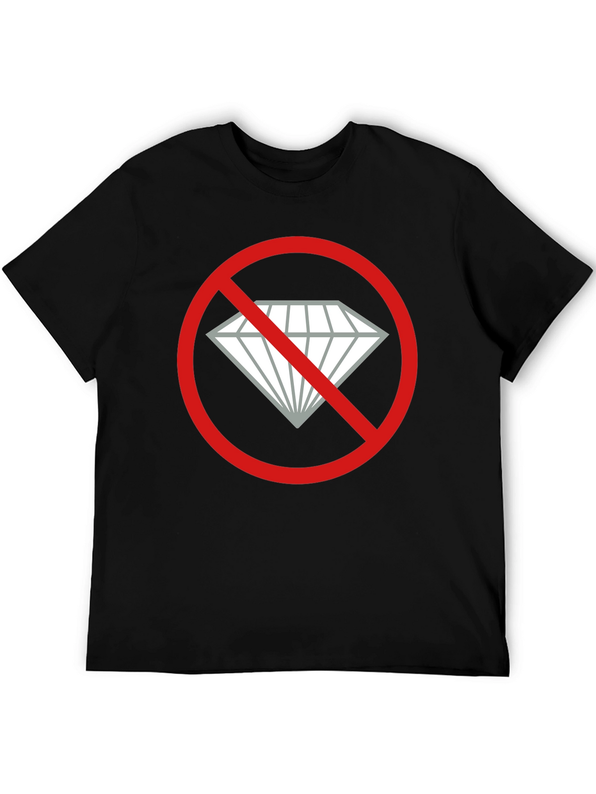 No Diamonds Graphic Tee - Black Cotton T-Shirt