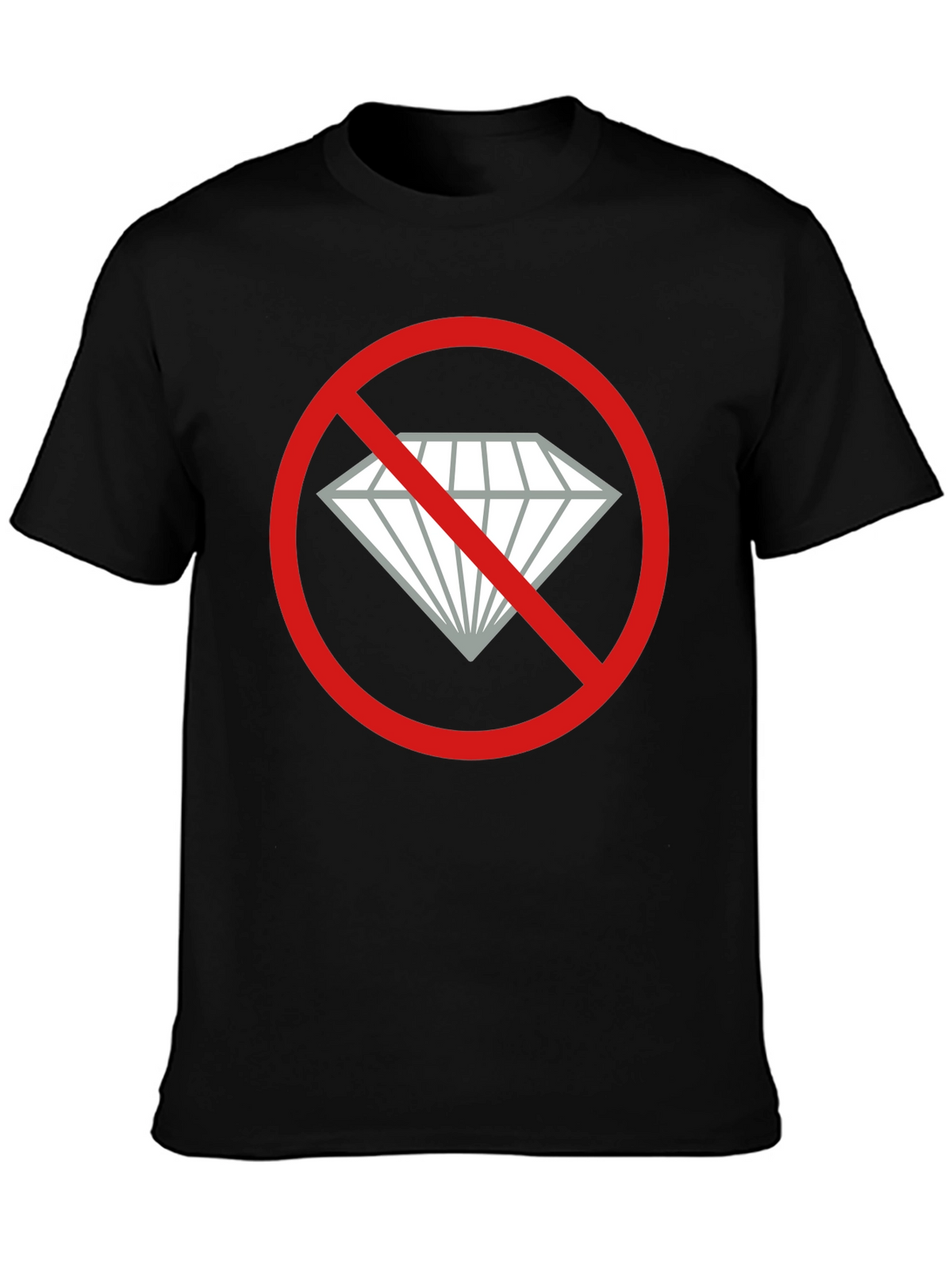 No Diamonds Graphic Tee - Black Cotton T-Shirt