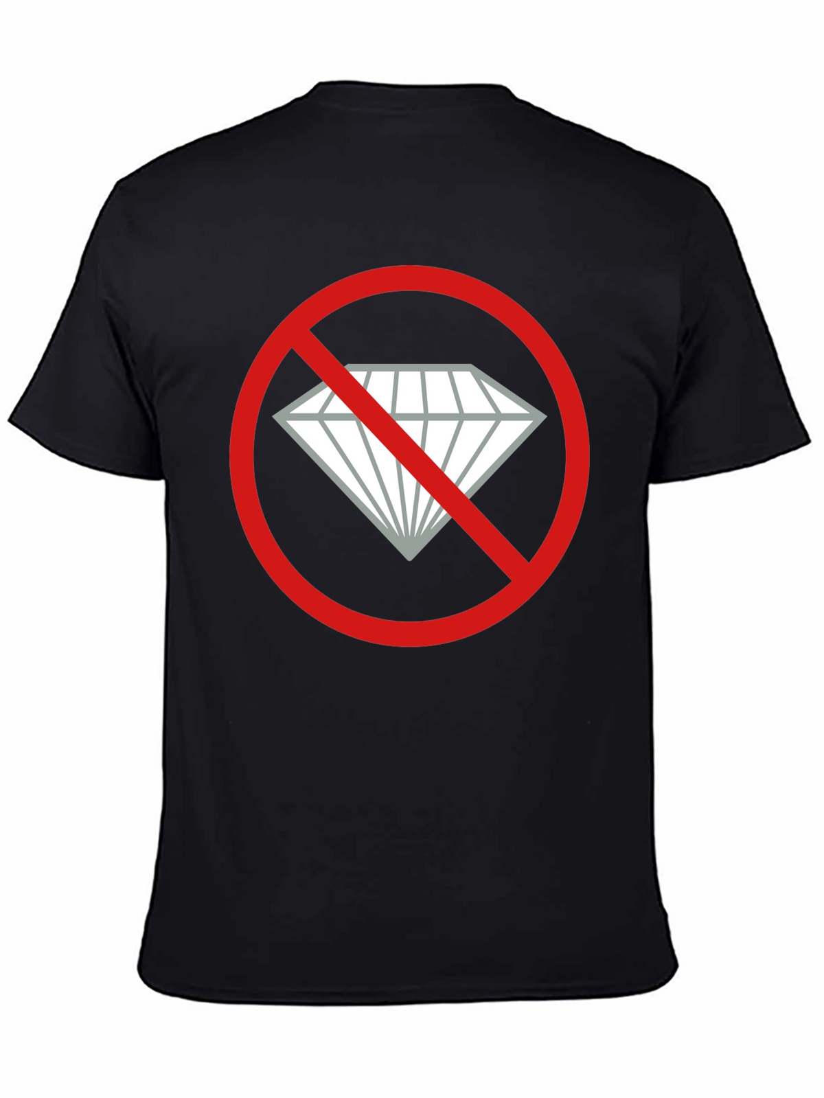 No Diamonds Graphic Tee - Black Cotton T-Shirt