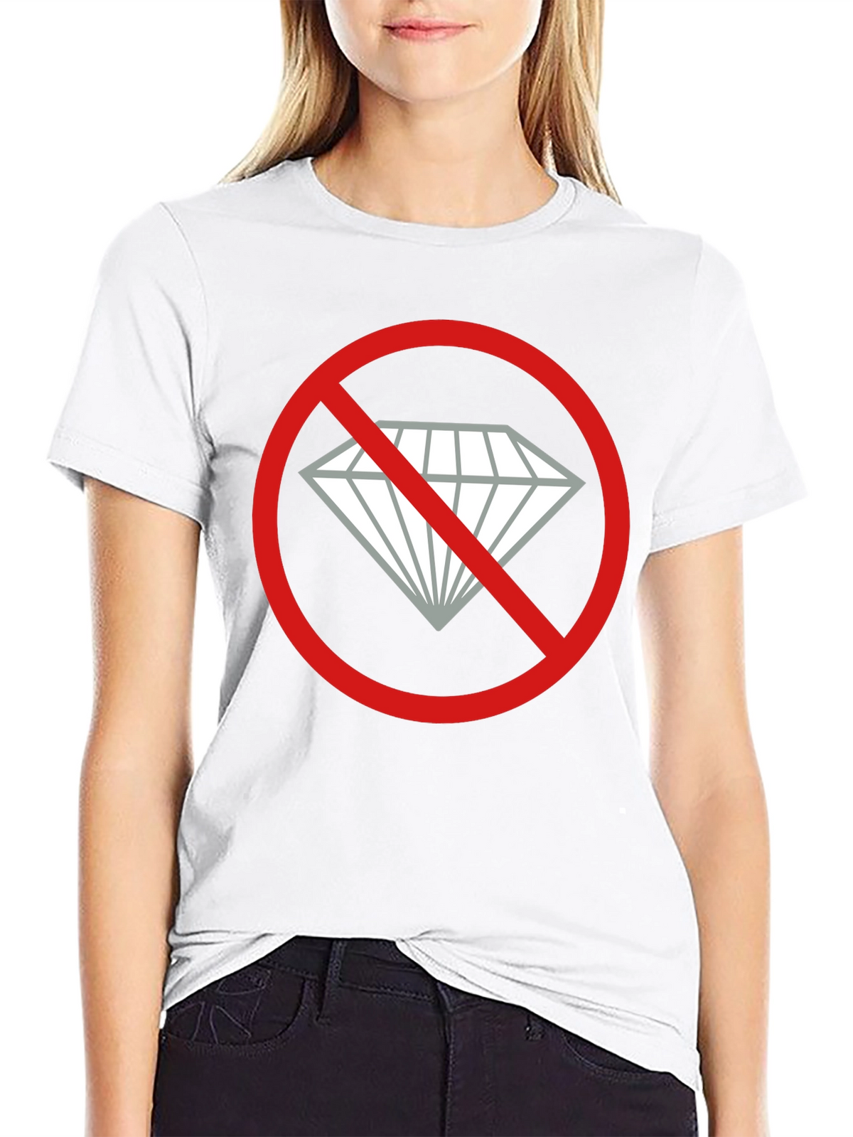 No Diamonds Graphic Tee - Black Cotton T-Shirt