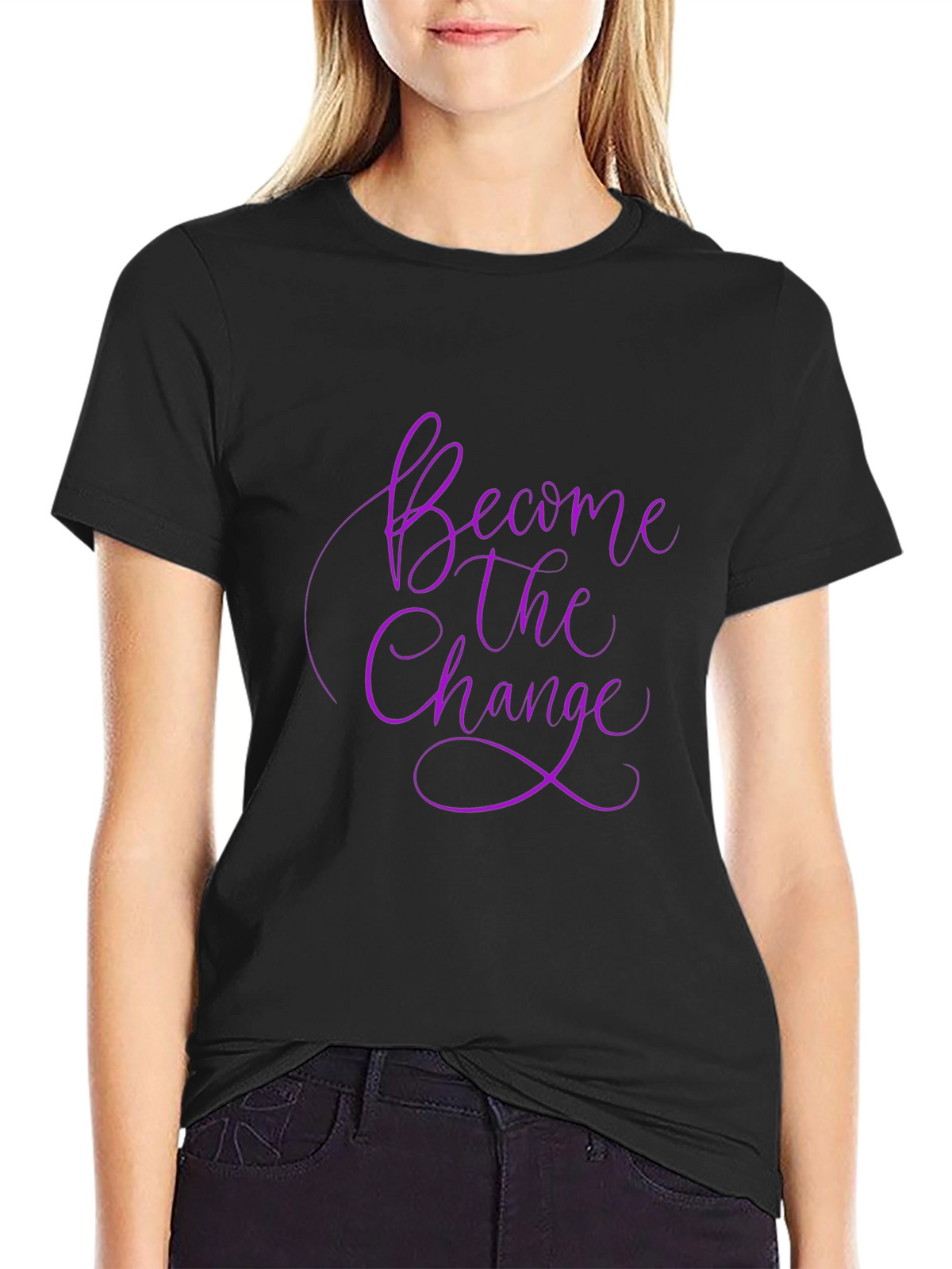 Become The Change Black Graphic Tee Shirt