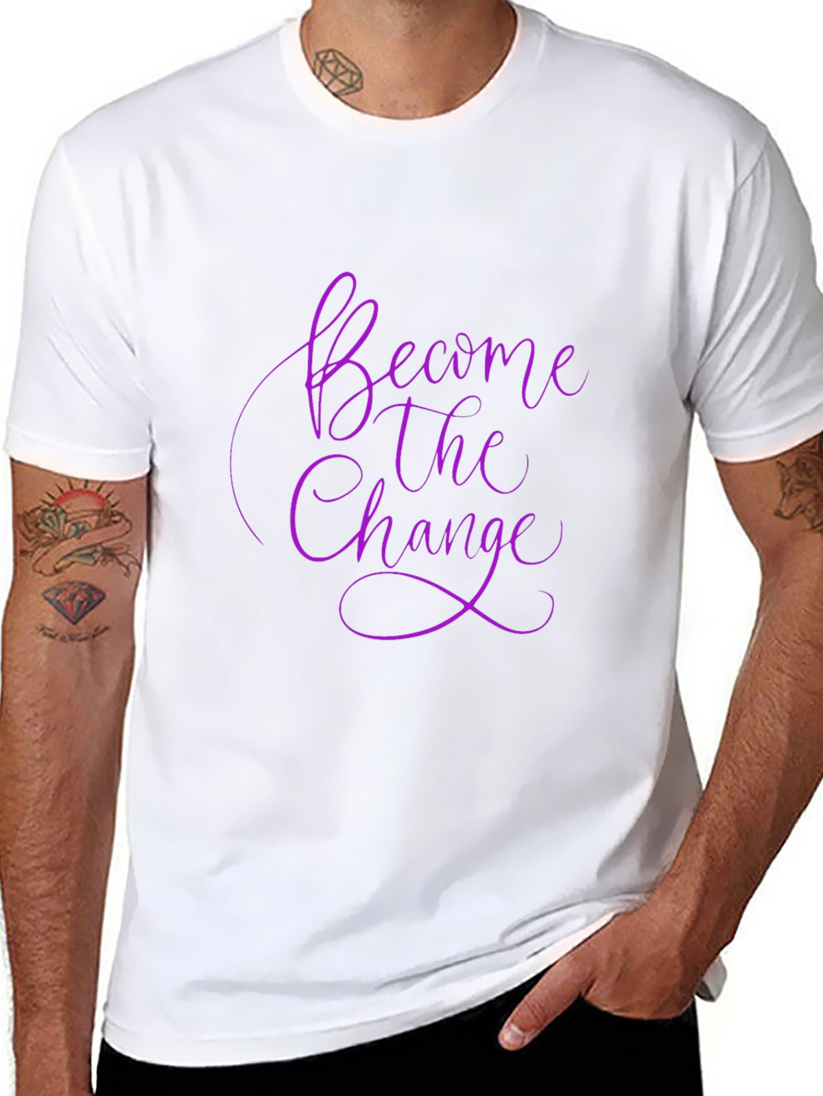 Become The Change Black Graphic Tee Shirt