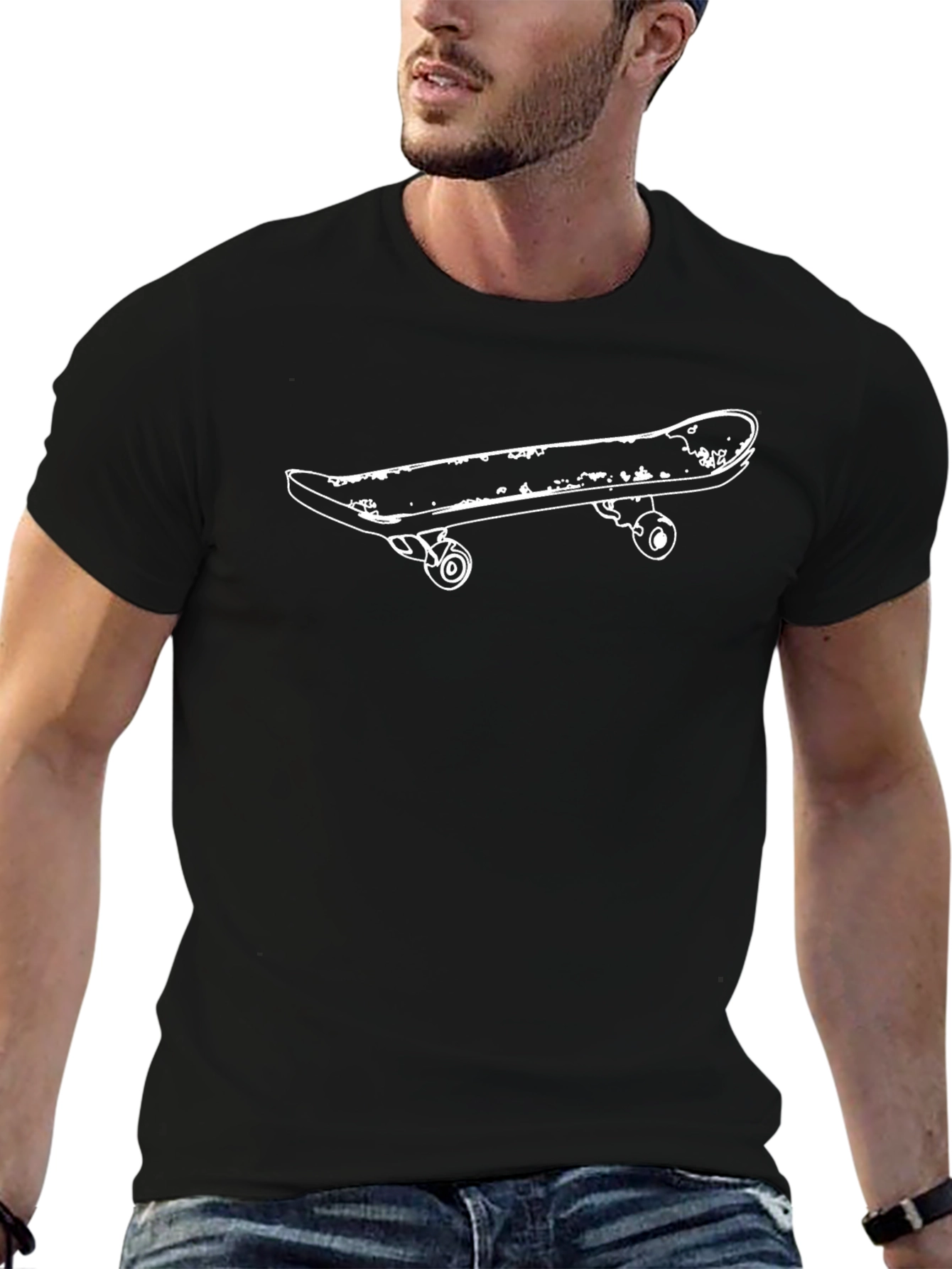 Skateboard Graphic Tee - Cool Black Shirt