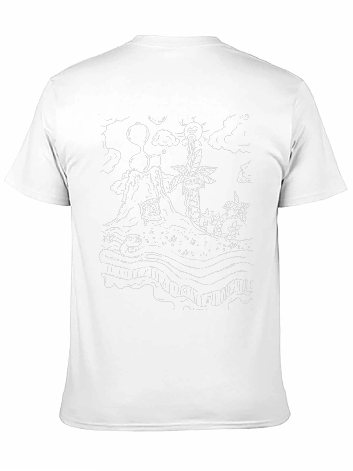 Unique Graphic Tee - Island Design - Black