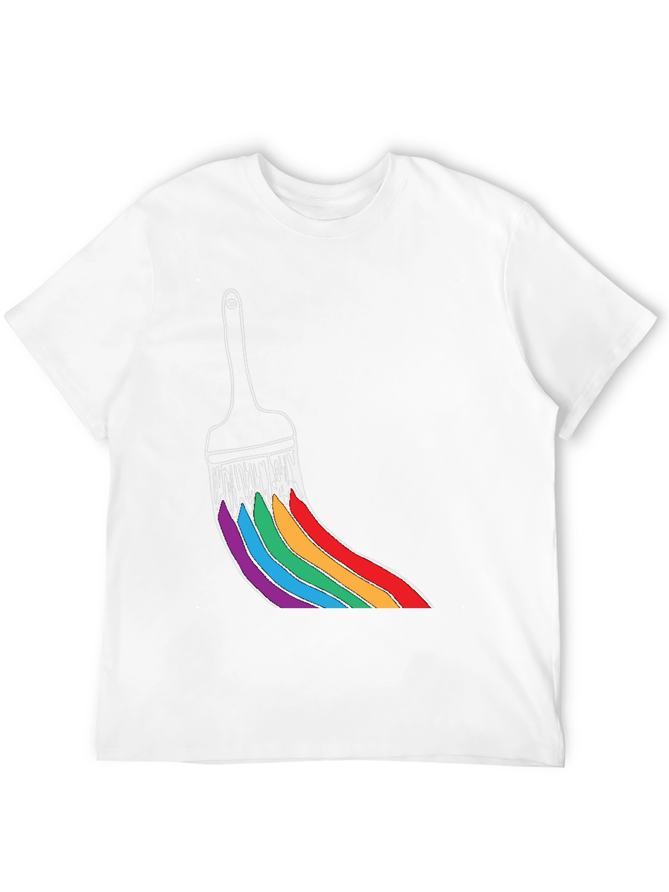 Rainbow Paint Brush Graphic Tee - Unisex