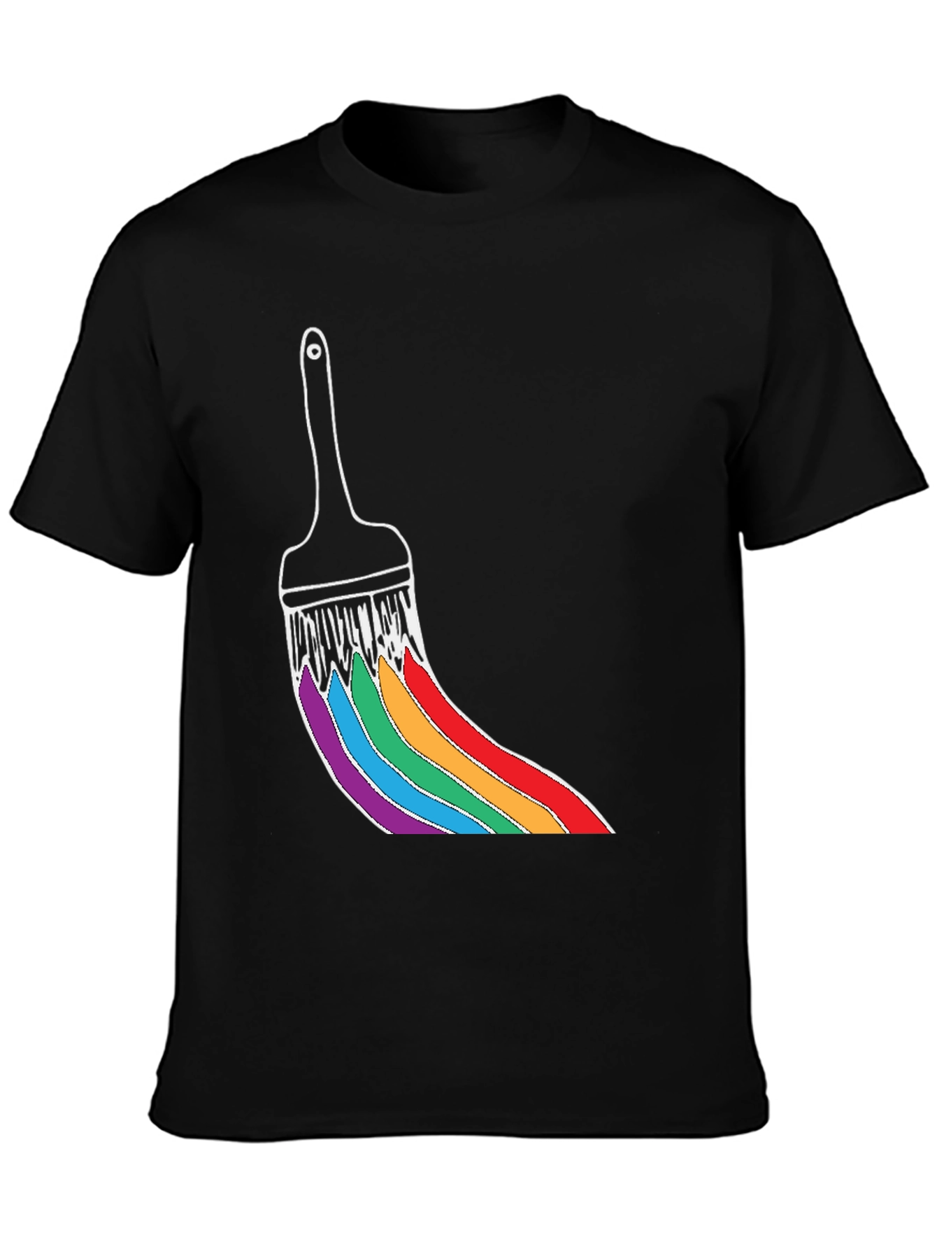 Rainbow Paint Brush Graphic Tee - Unisex