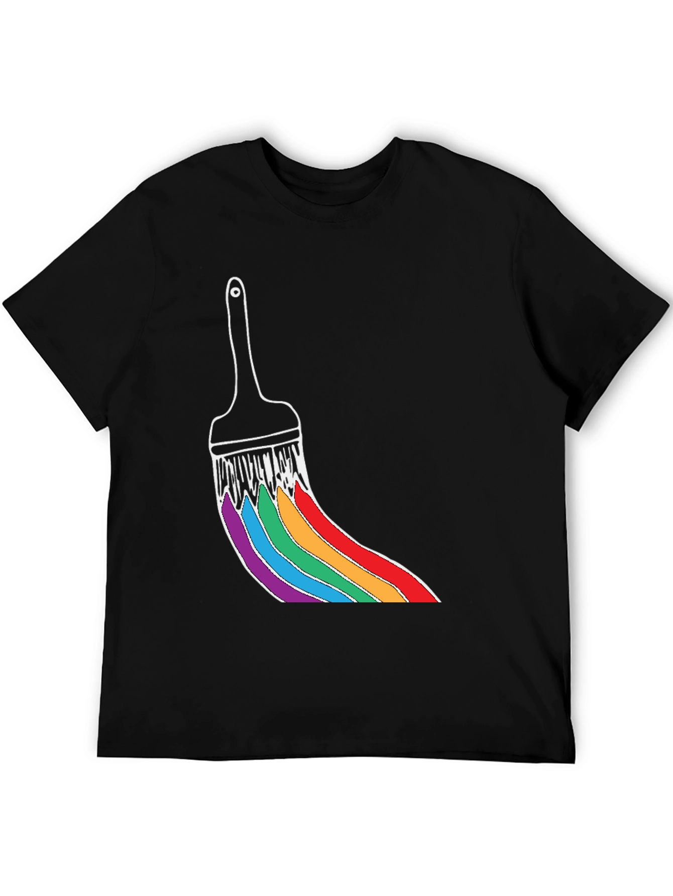 Rainbow Paint Brush Graphic Tee - Unisex