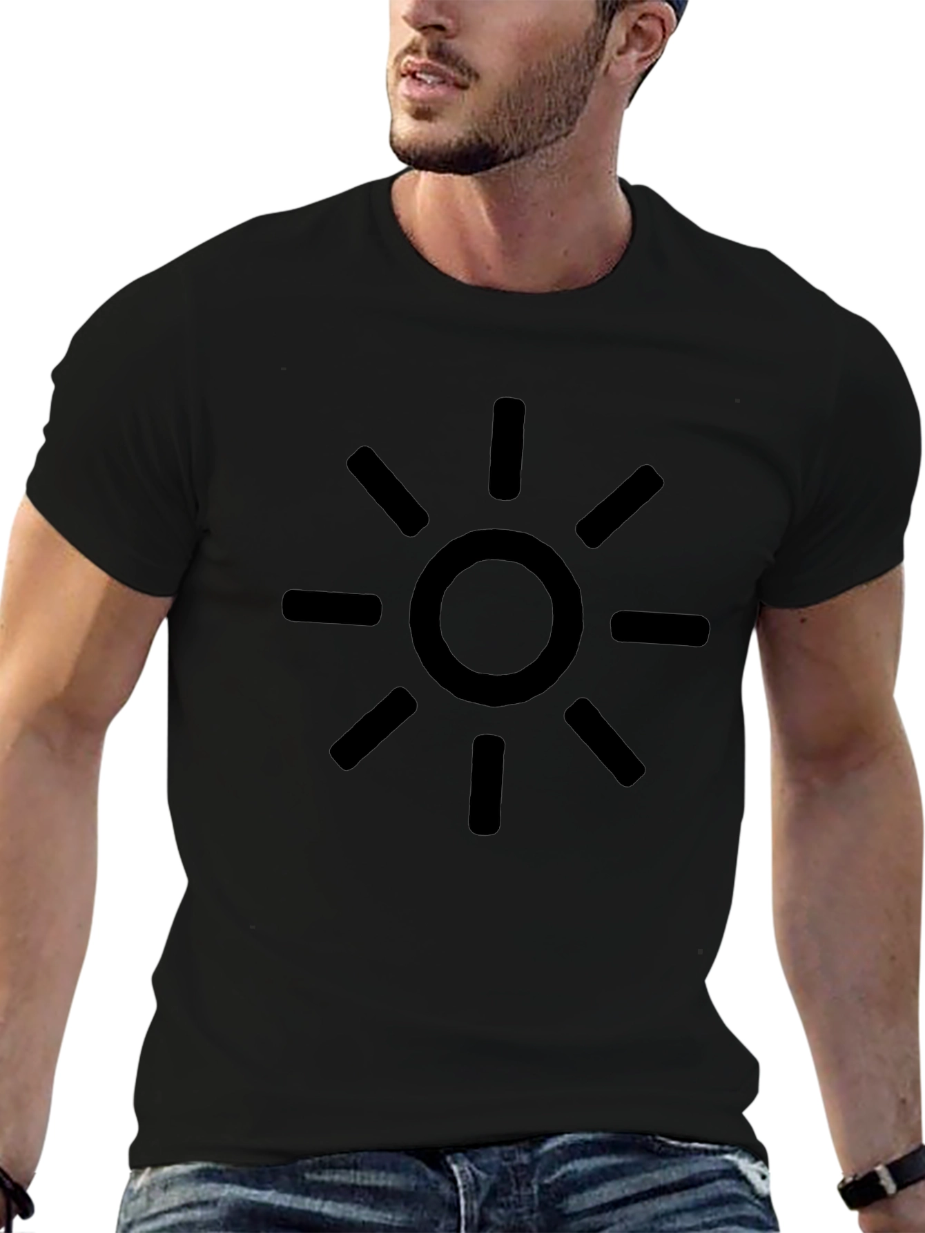 Sun Graphic Black T-Shirt - Casual Style