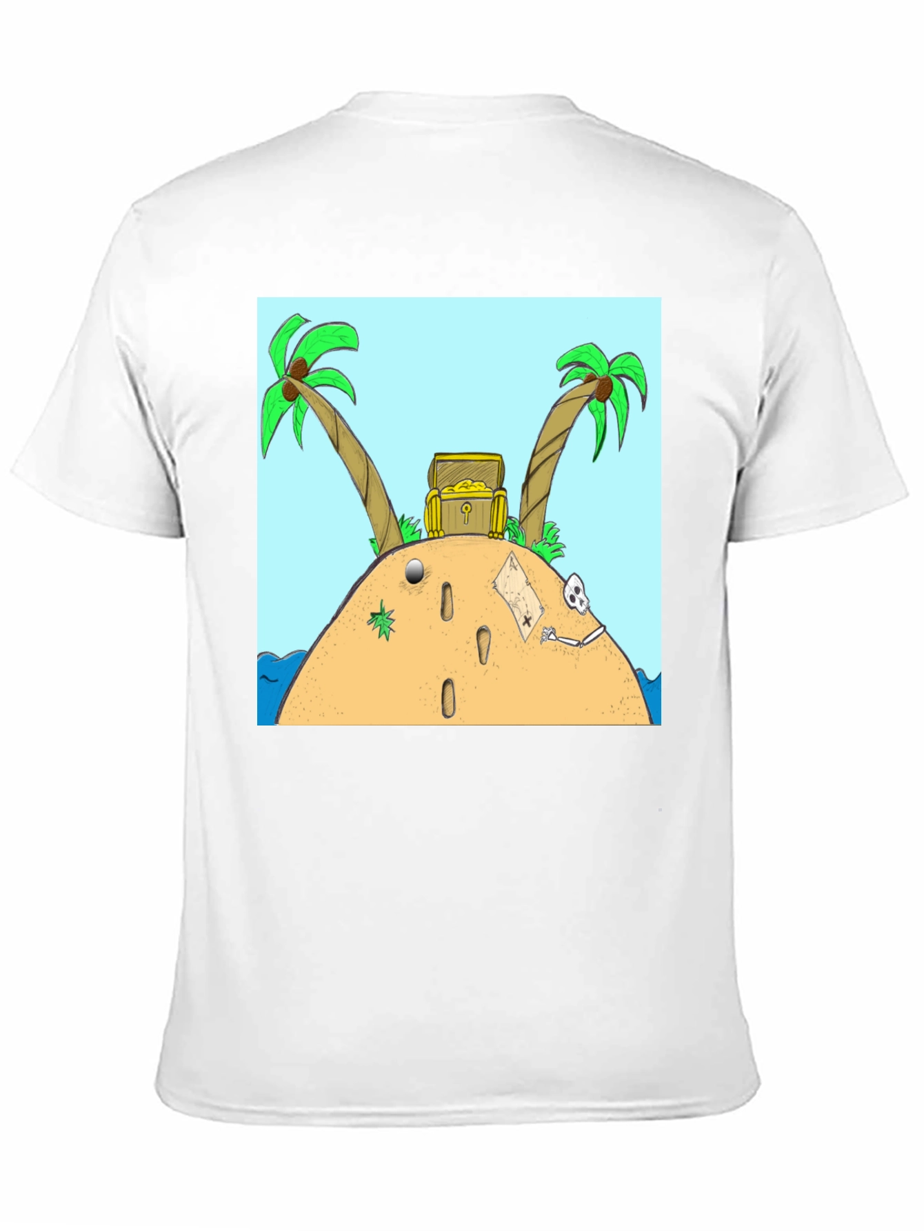 Island Treasure Chest Graphic Tee - Black Cotton Blend