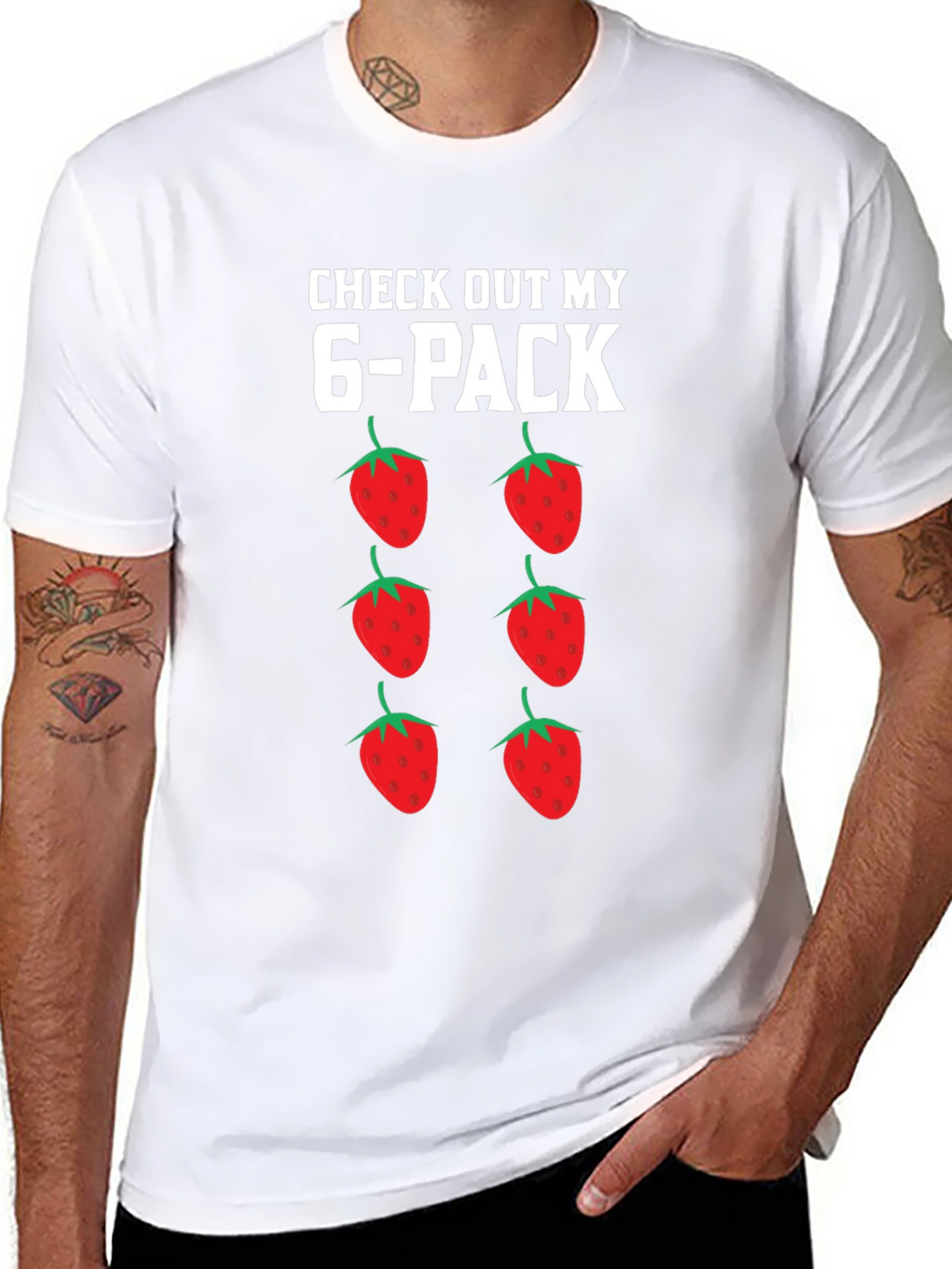 Funny Strawberry 6-Pack Graphic T-Shirt