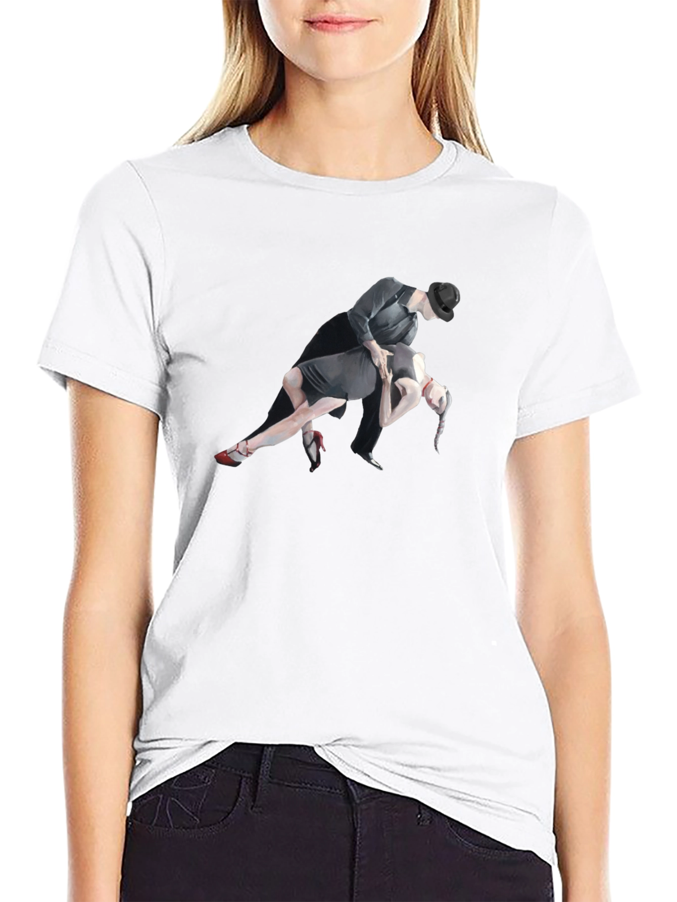 Tango Dance Graphic Tee - Stylish Black T-Shirt
