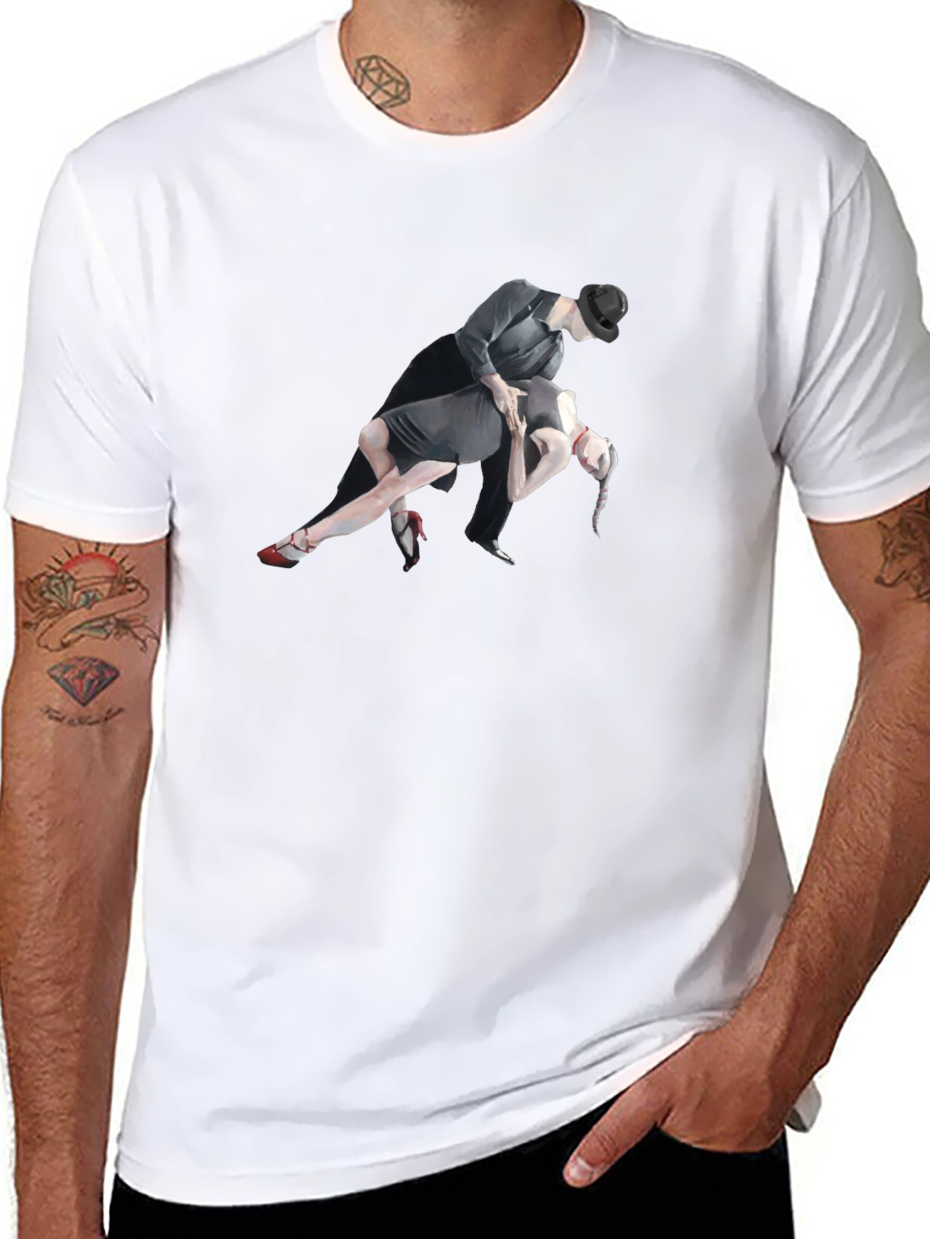 Tango Dance Graphic Tee - Stylish Black T-Shirt