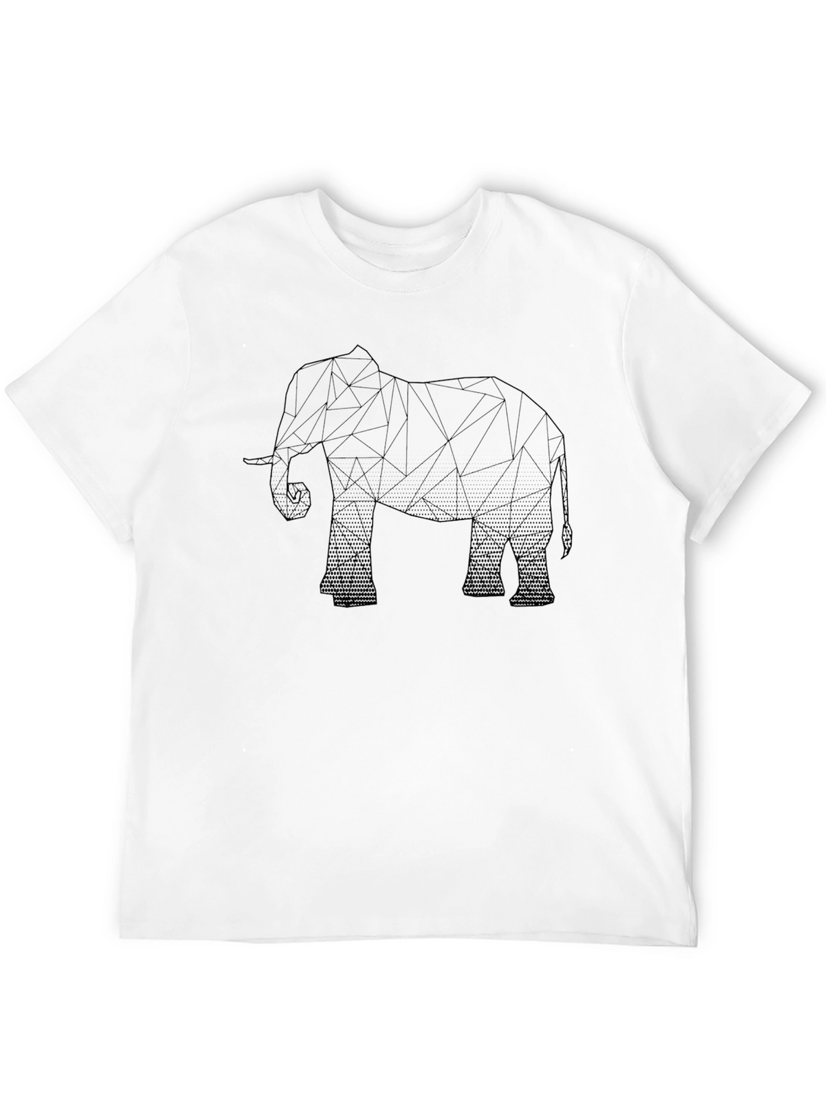 Geometric Elephant Graphic T-Shirt - Black