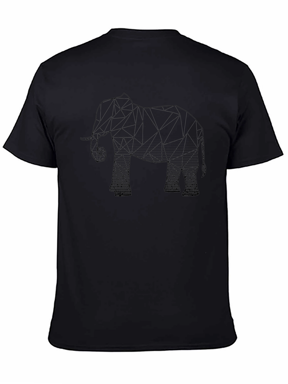 Geometric Elephant Graphic T-Shirt - Black