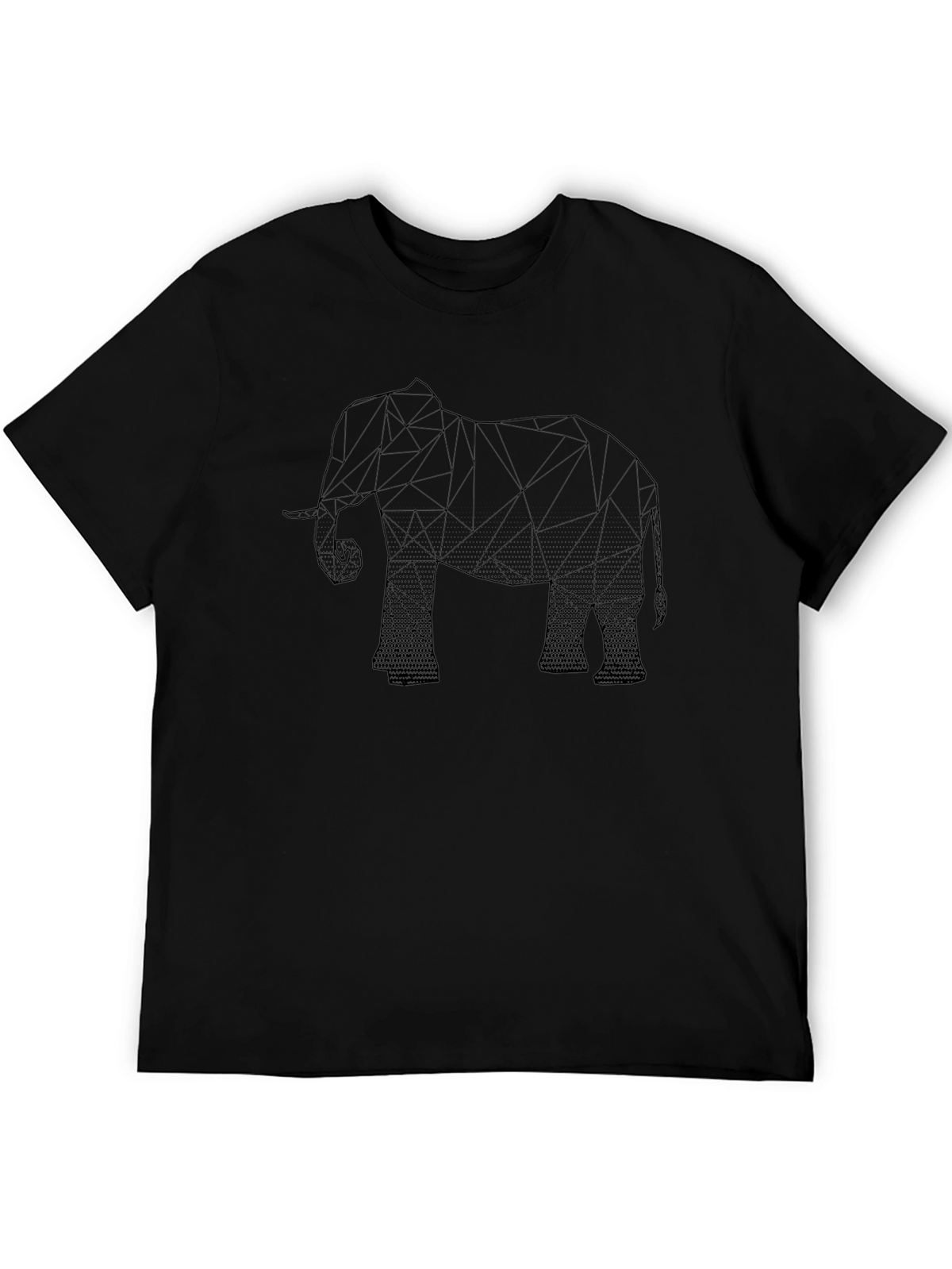 Geometric Elephant Graphic T-Shirt - Black