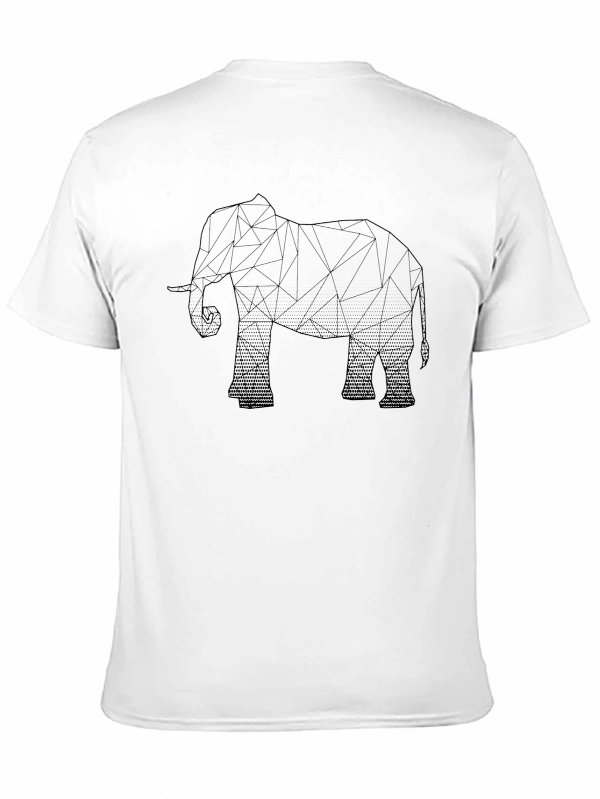 Geometric Elephant Graphic T-Shirt - Black