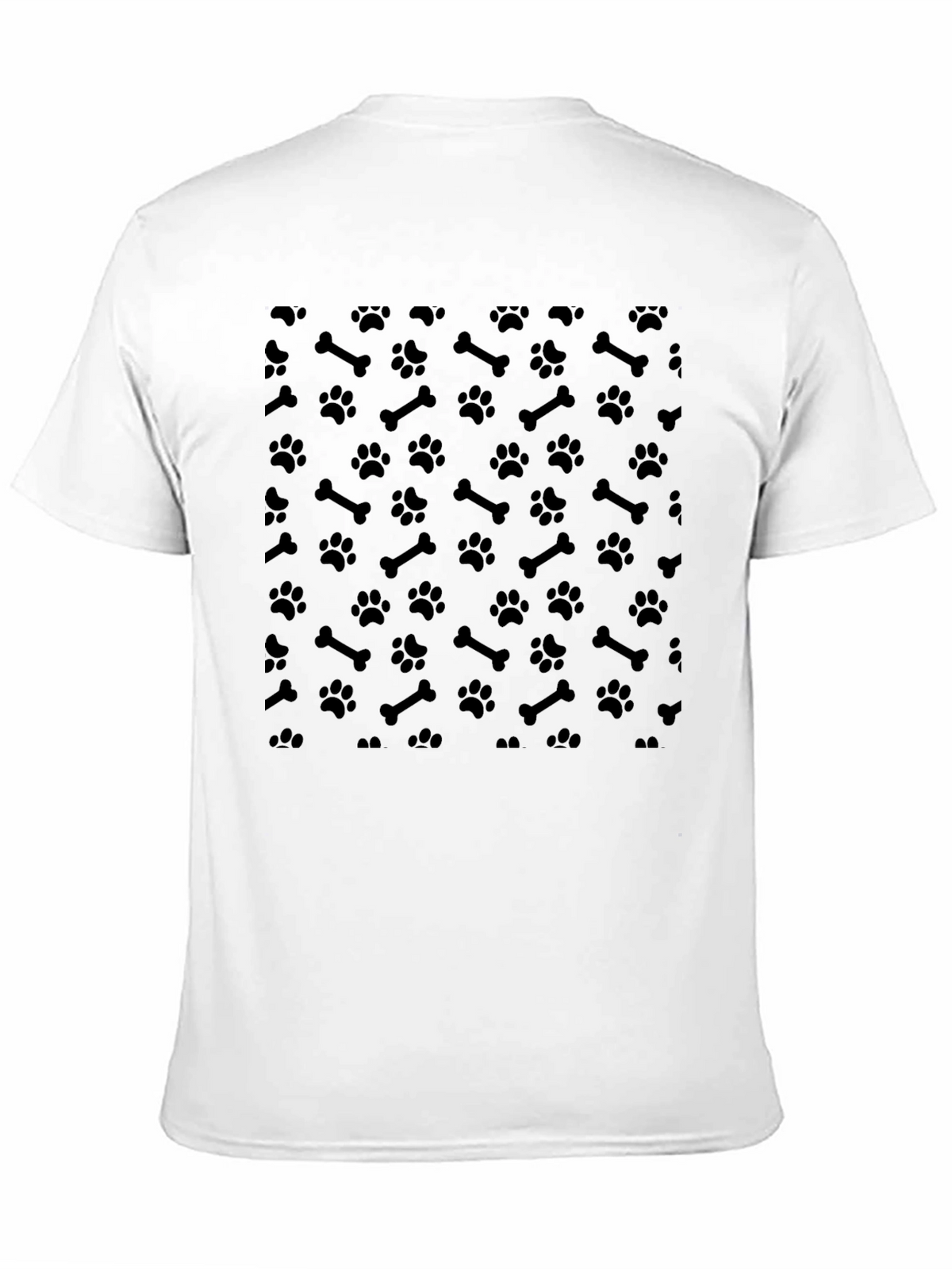 Black Paw Print Pattern T-Shirt