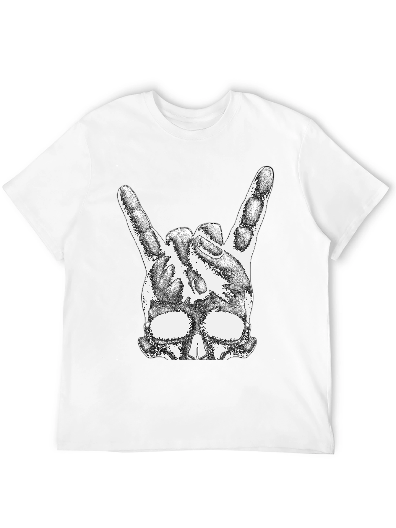 Rock On Skull T-Shirt - Black Cotton Tee