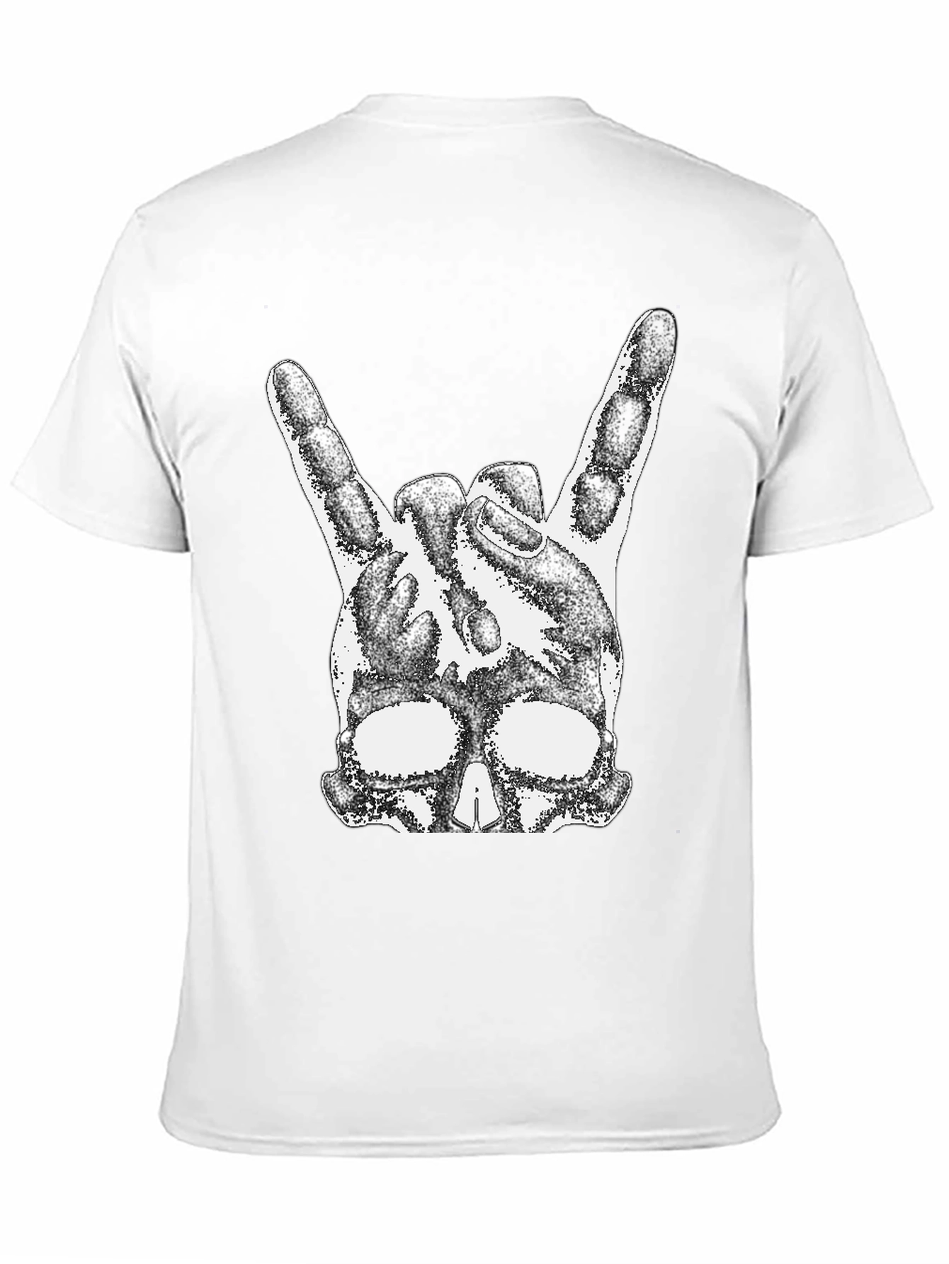 Rock On Skull T-Shirt - Black Cotton Tee