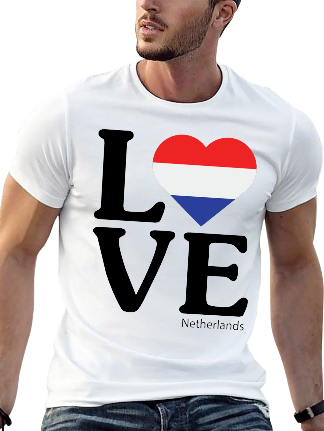 Netherlands Flag Heart T-Shirt