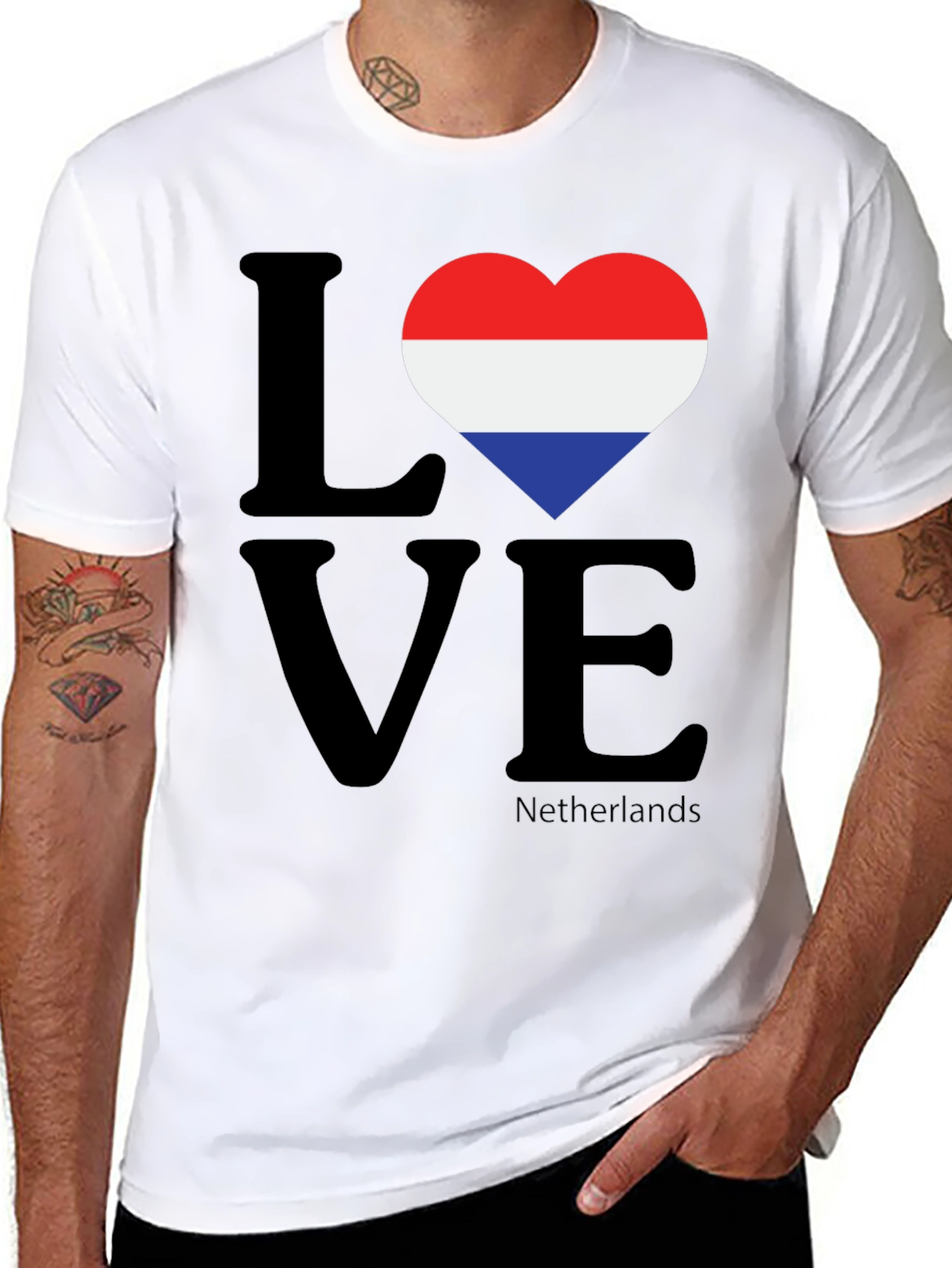 Netherlands Flag Heart T-Shirt
