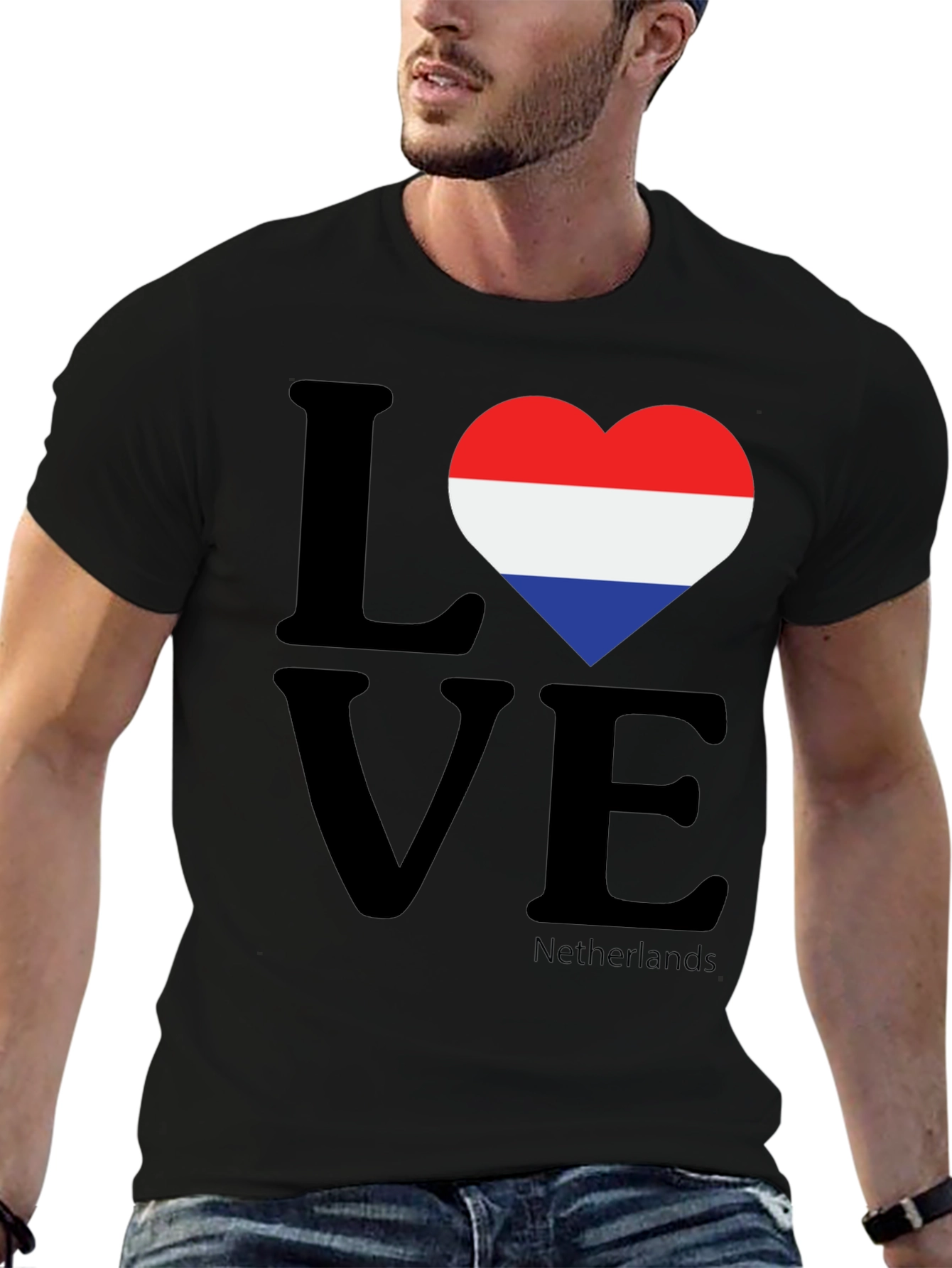 Netherlands Flag Heart T-Shirt