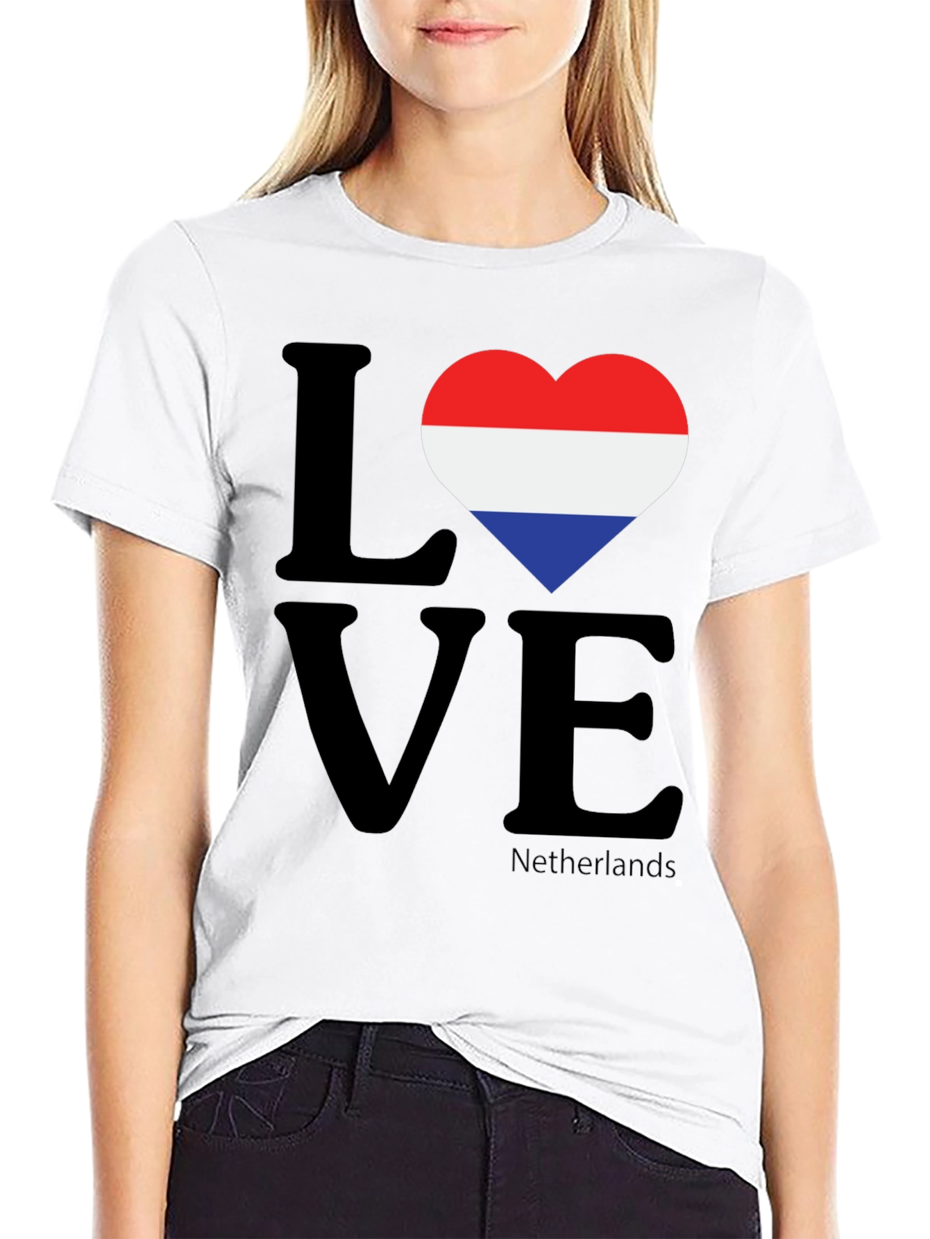 Netherlands Flag Heart T-Shirt
