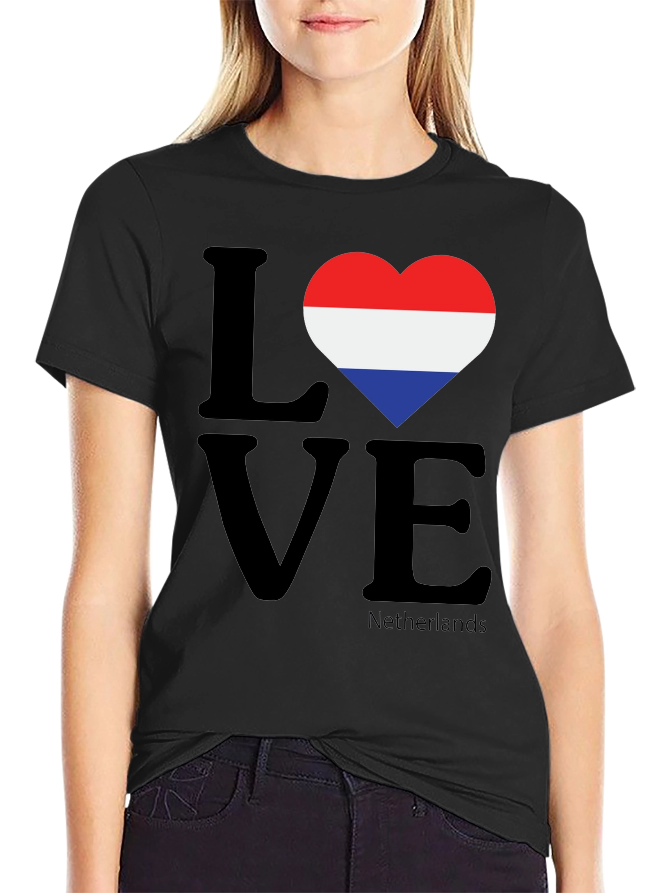 Netherlands Flag Heart T-Shirt