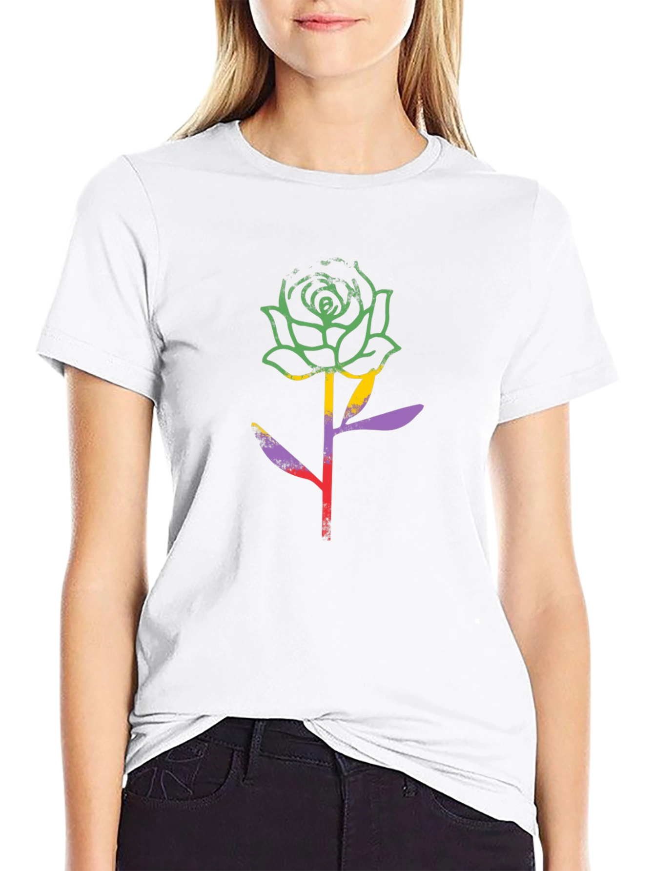 Rose Graphic Black T-Shirt