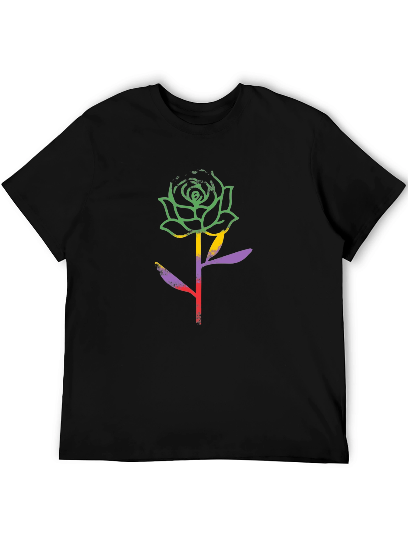 Rose Graphic Black T-Shirt